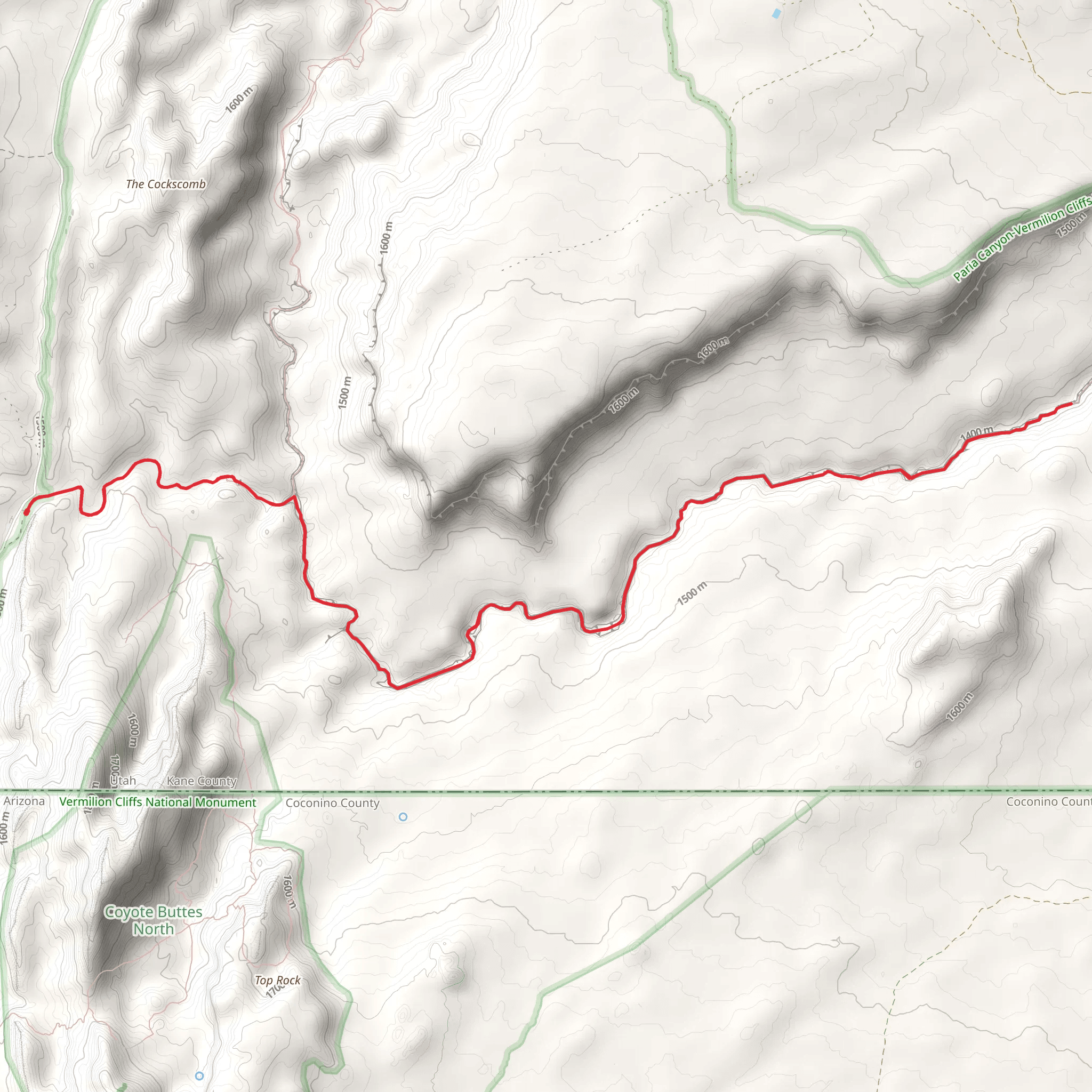 Coyote Wash and Buckskin Gulch mobile static map