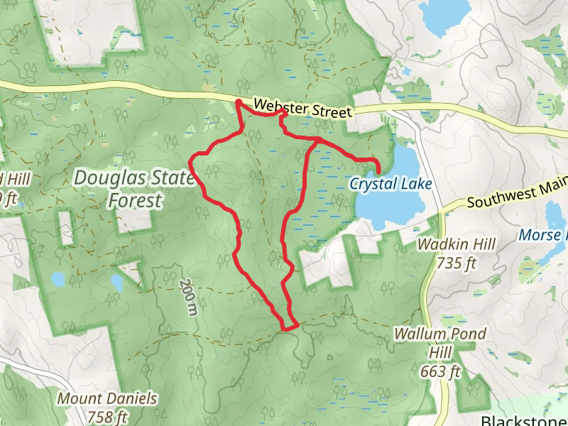Douglas Cedar Swamp and Crystal Lake via Schmidt Trail