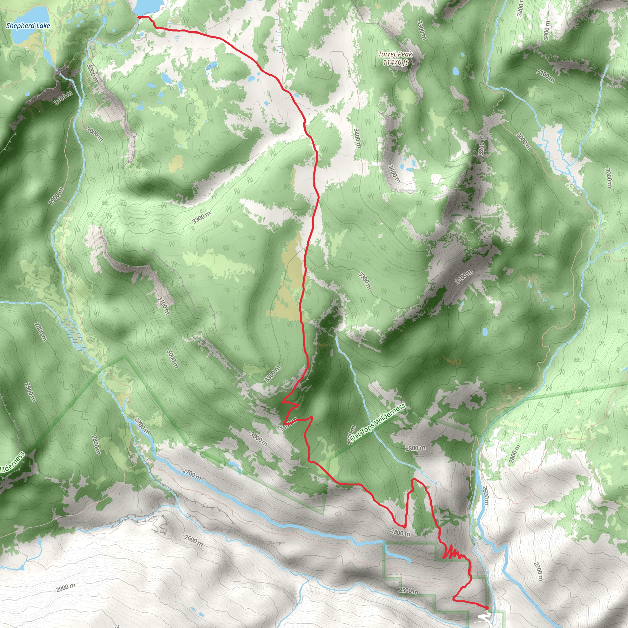Luark Trail via Shingle Peak Trail mobile static map
