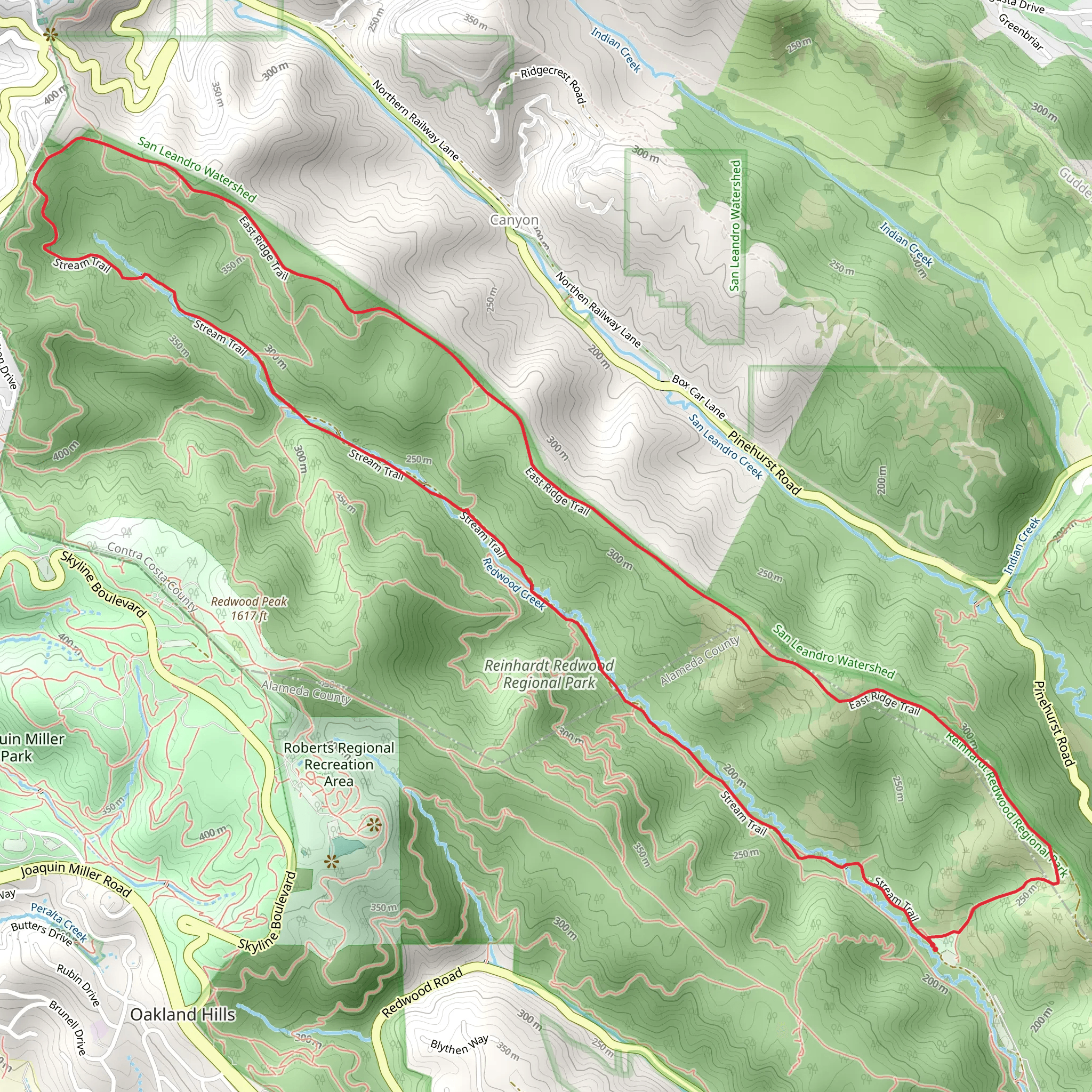Girls Camp via Bridle Trail and East Ridge Trail mobile static map