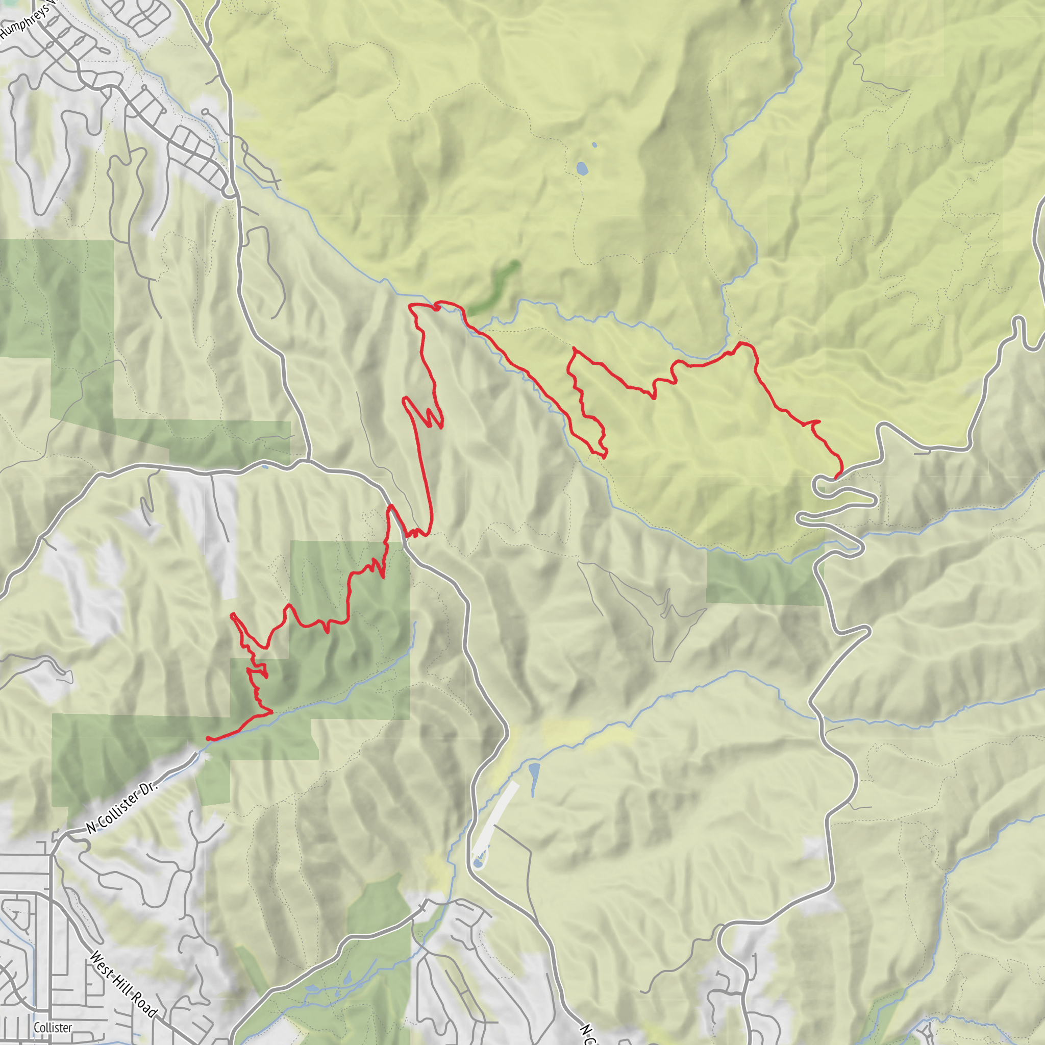 Polecat Gulch to Peggy’s trail to Sweet Connie to Bogus Basin Road mobile static map