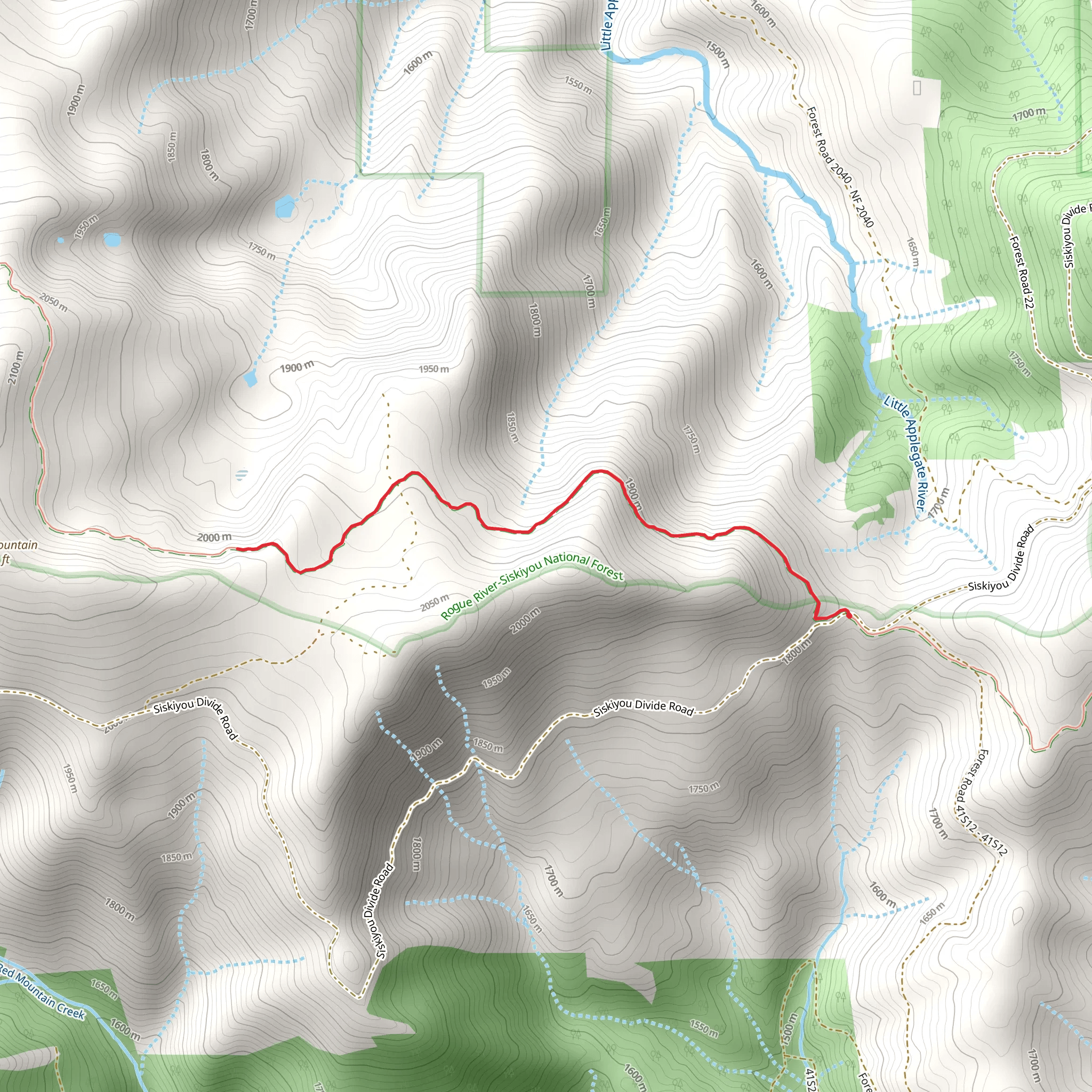Siskiyou Gap and PCT mobile static map