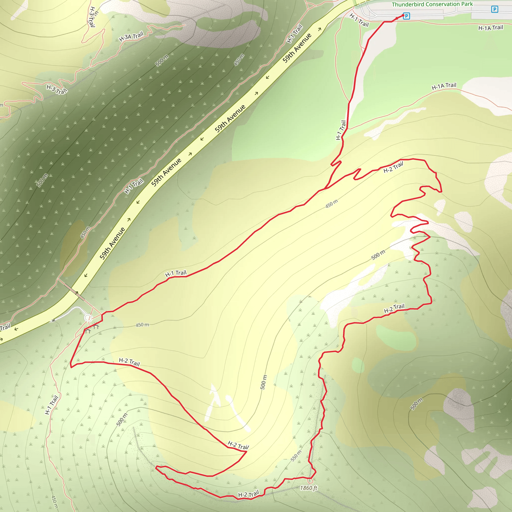 Thunderbird Conservation Park Loop mobile static map