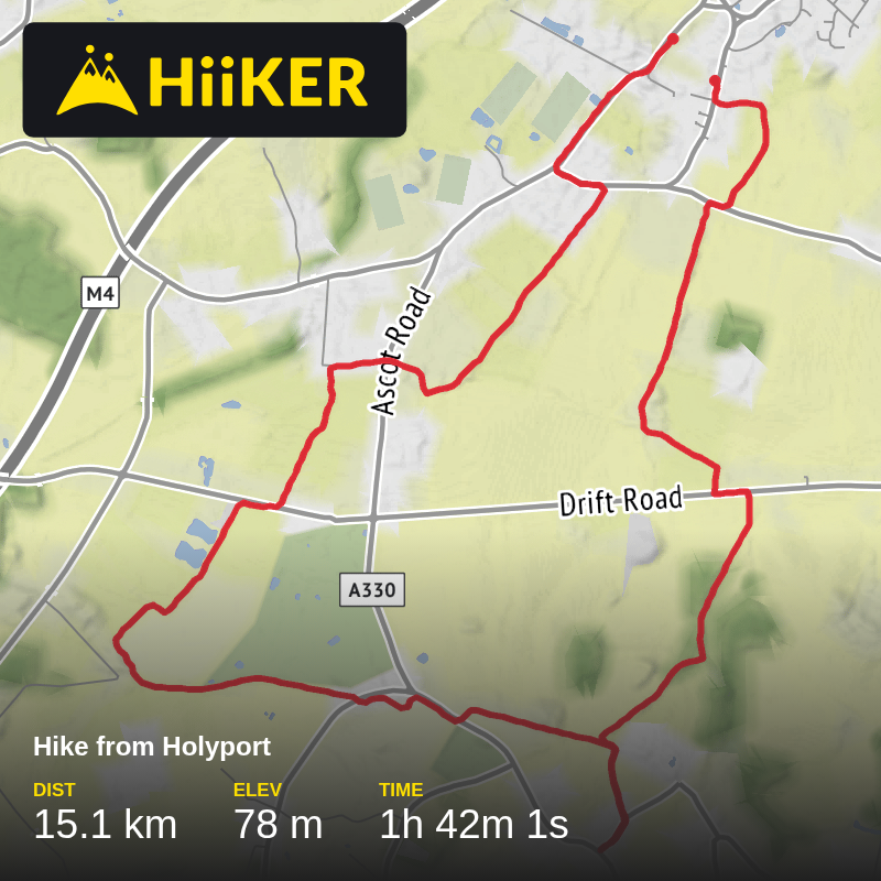 A map preview of the recording Windsor and Maidenhead - 🏃 Long run — 14km easy + na.