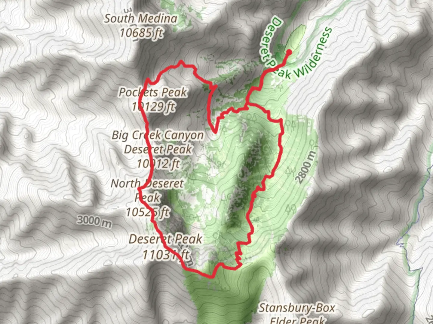 An image depicting the trail East and North Deseret Peak Loop and its surrounding area.