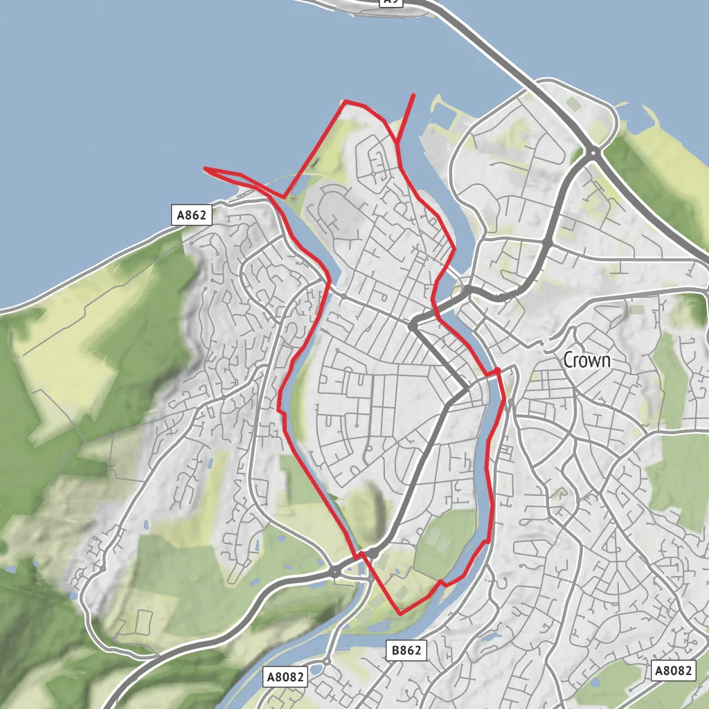 Hike via Caledonian Canal and River Ness mobile static map