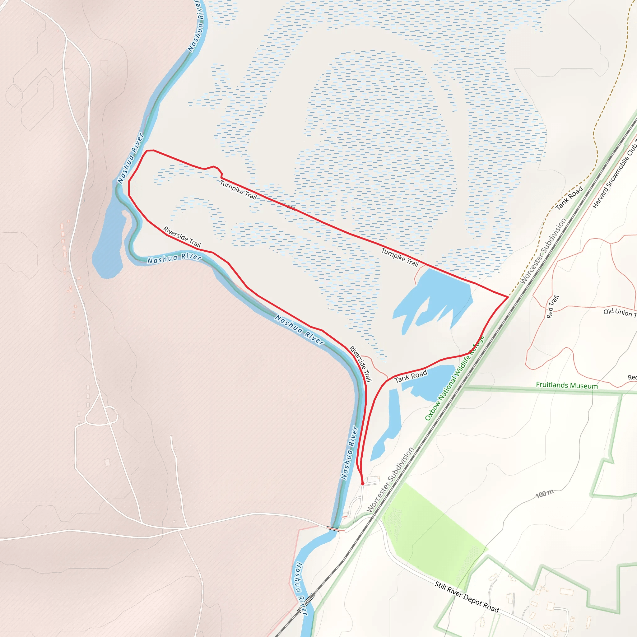Nashua River and Turnpike Trail mobile static map