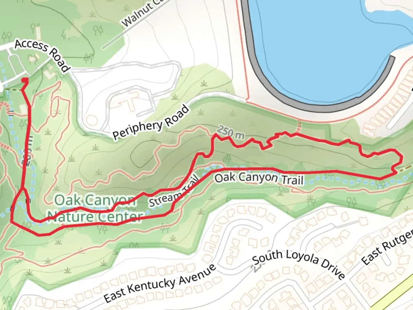 An image depicting the trail Oak Canyon and Stream Trail Loop and its surrounding area.