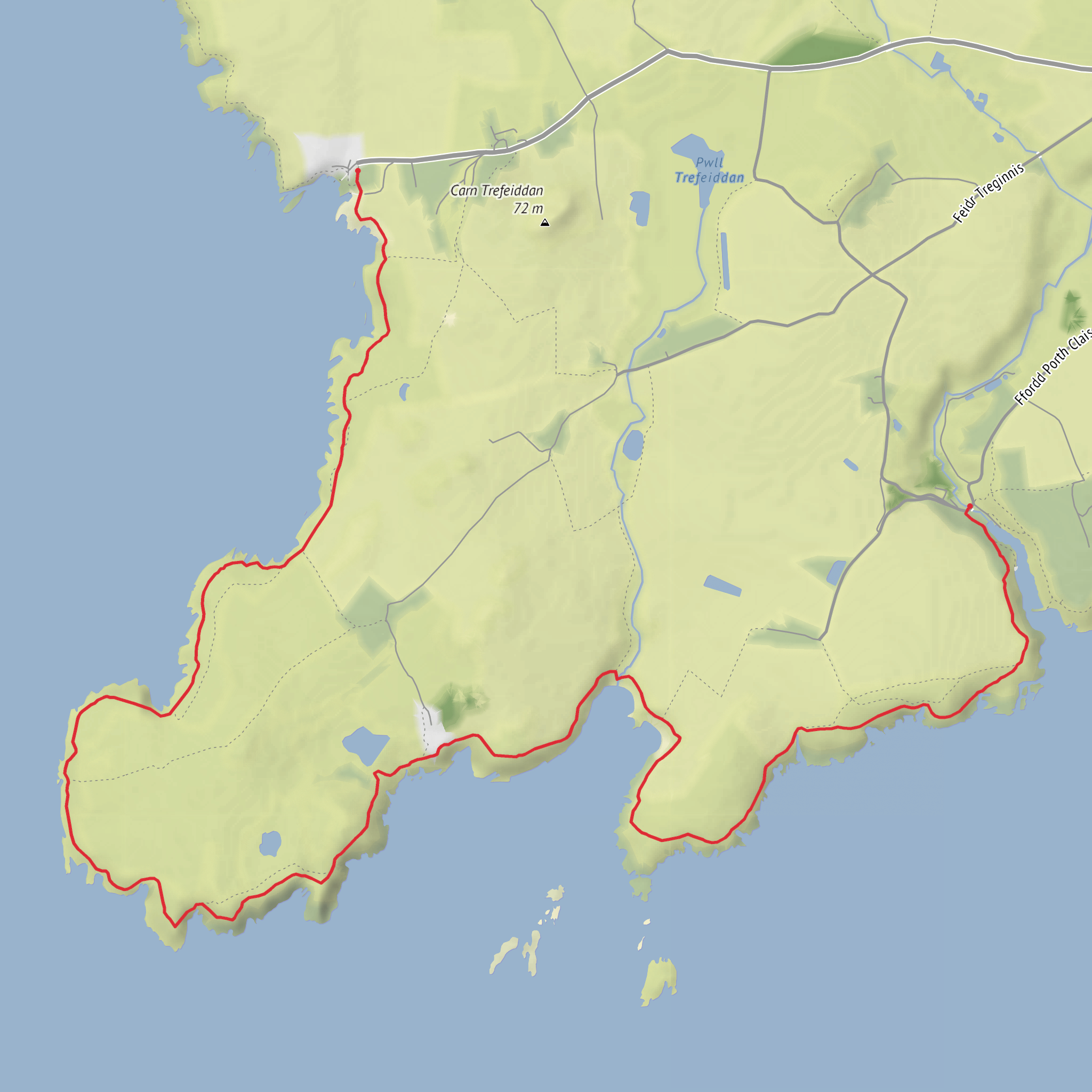 St David’s Coast Path mobile static map