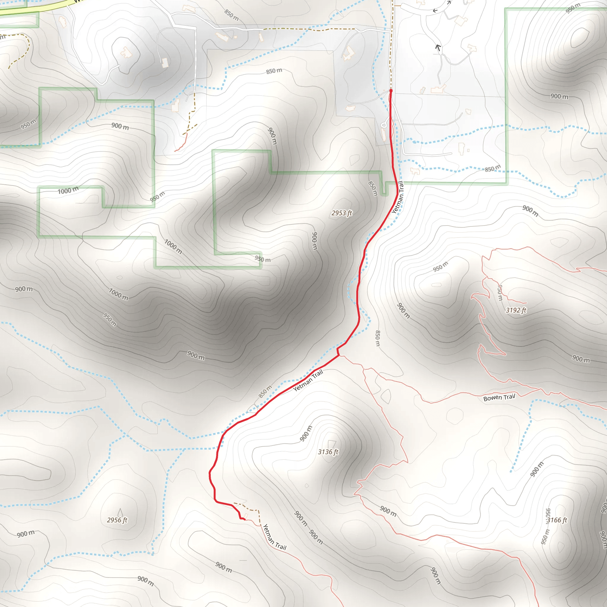 David Yetman Trail mobile static map