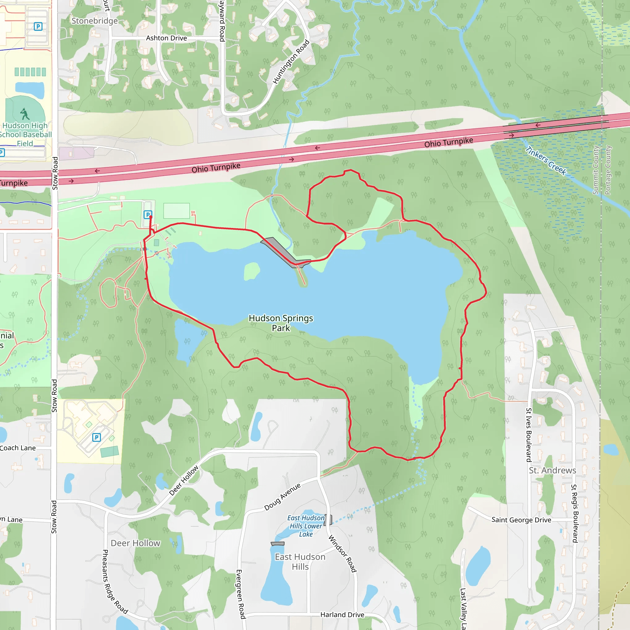 Hudson Springs Lake Loop mobile static map