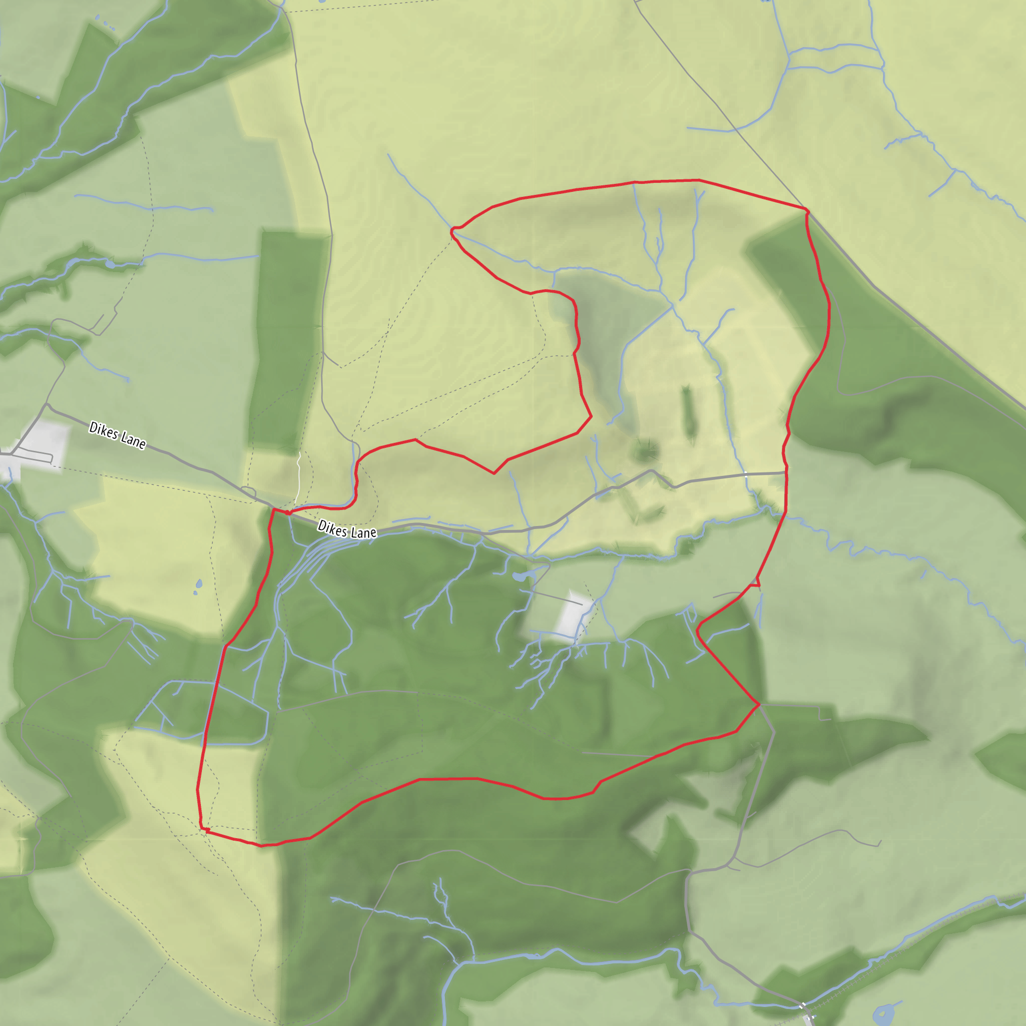 Loop from Gribdale Gate car park to Captain Cooks mobile static map