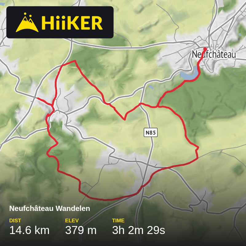A map preview of the recording Neufchâteau Wandelen.