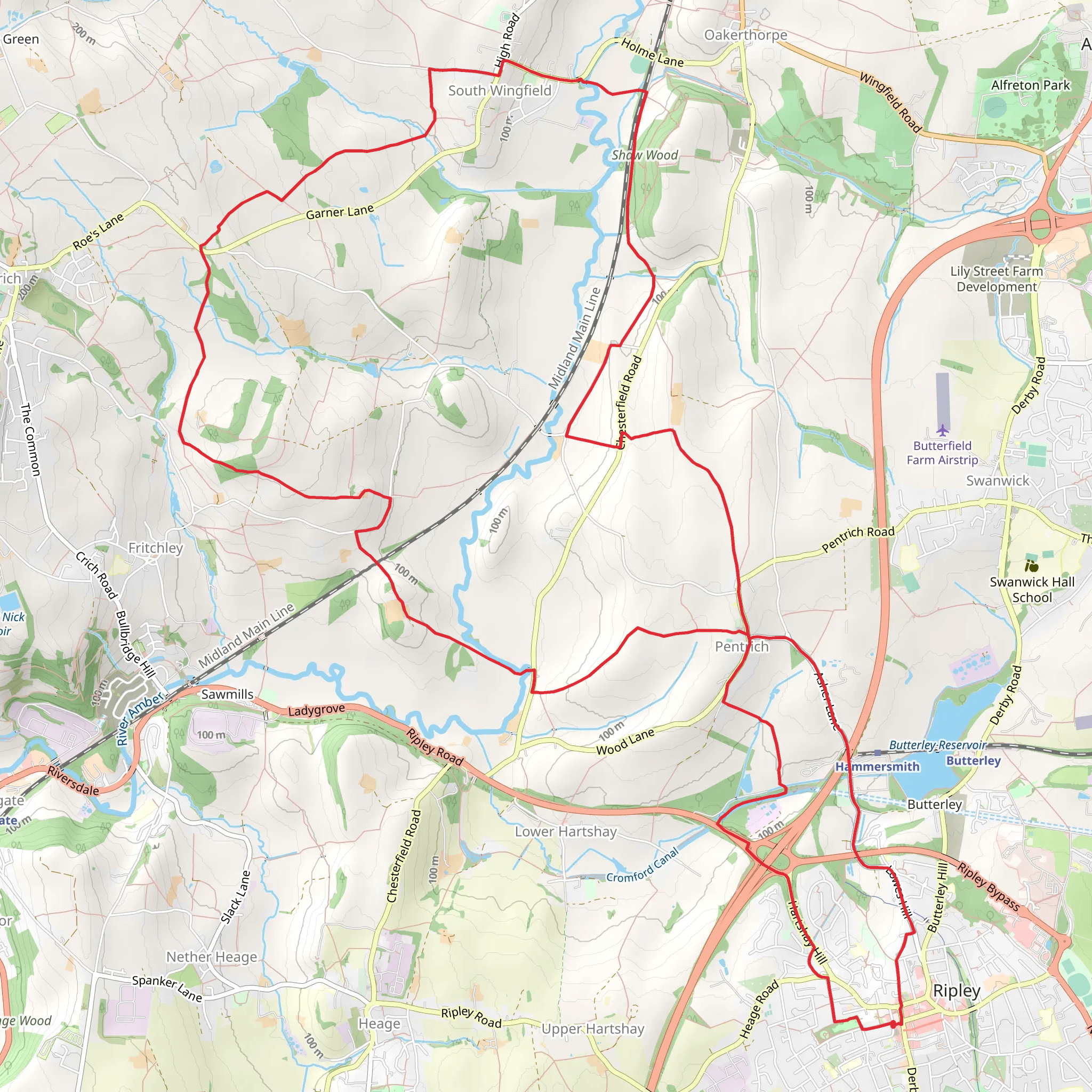 Ripley - Pentrich and South Wingfield mobile static map