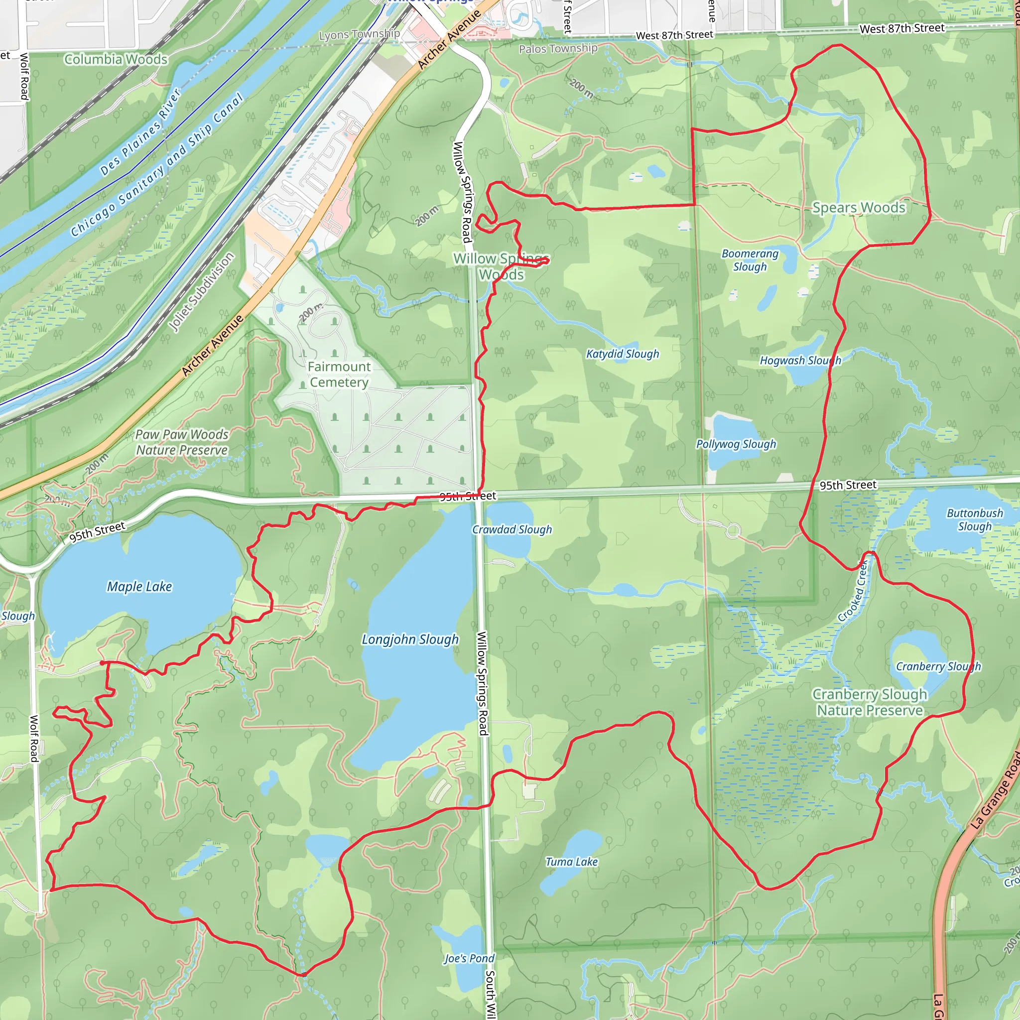 Palos Yellow Unpaved Loop Trail mobile static map