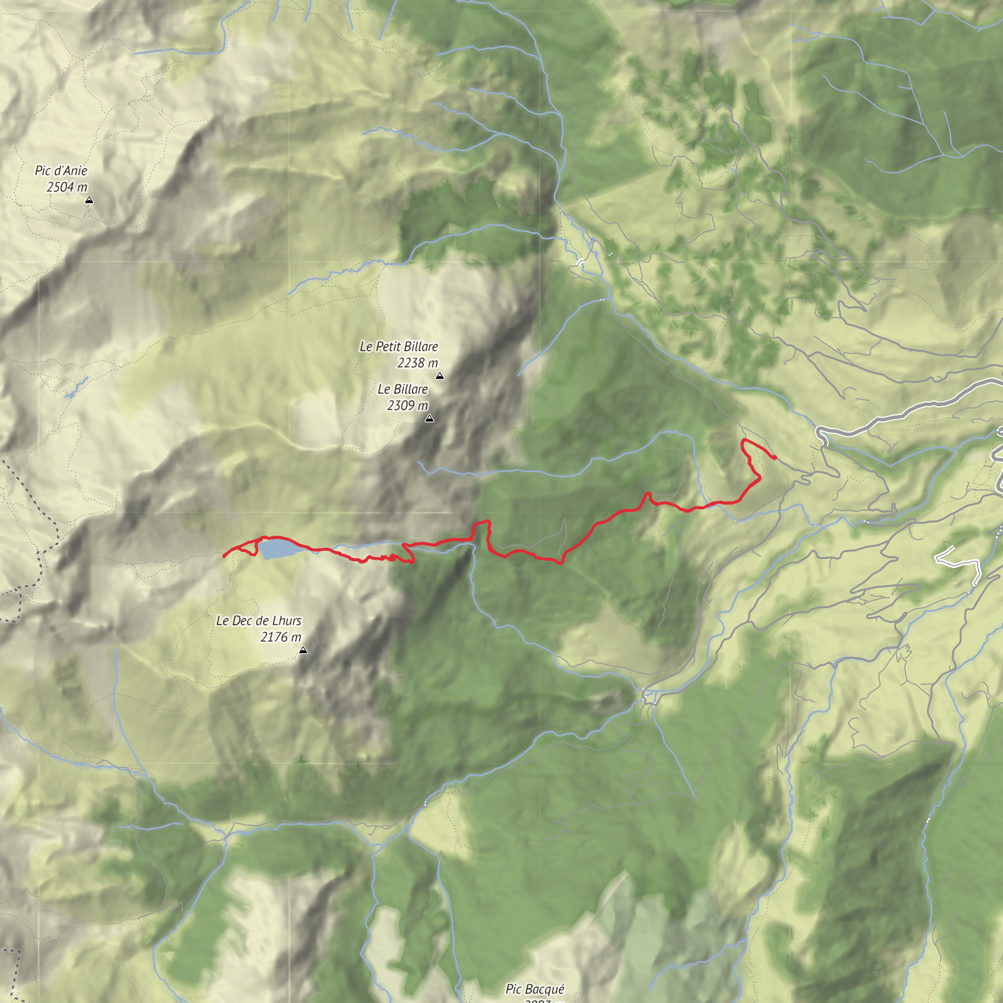 Cabanes and Lac de Lhurs from La Borde d'Anapia mobile static map