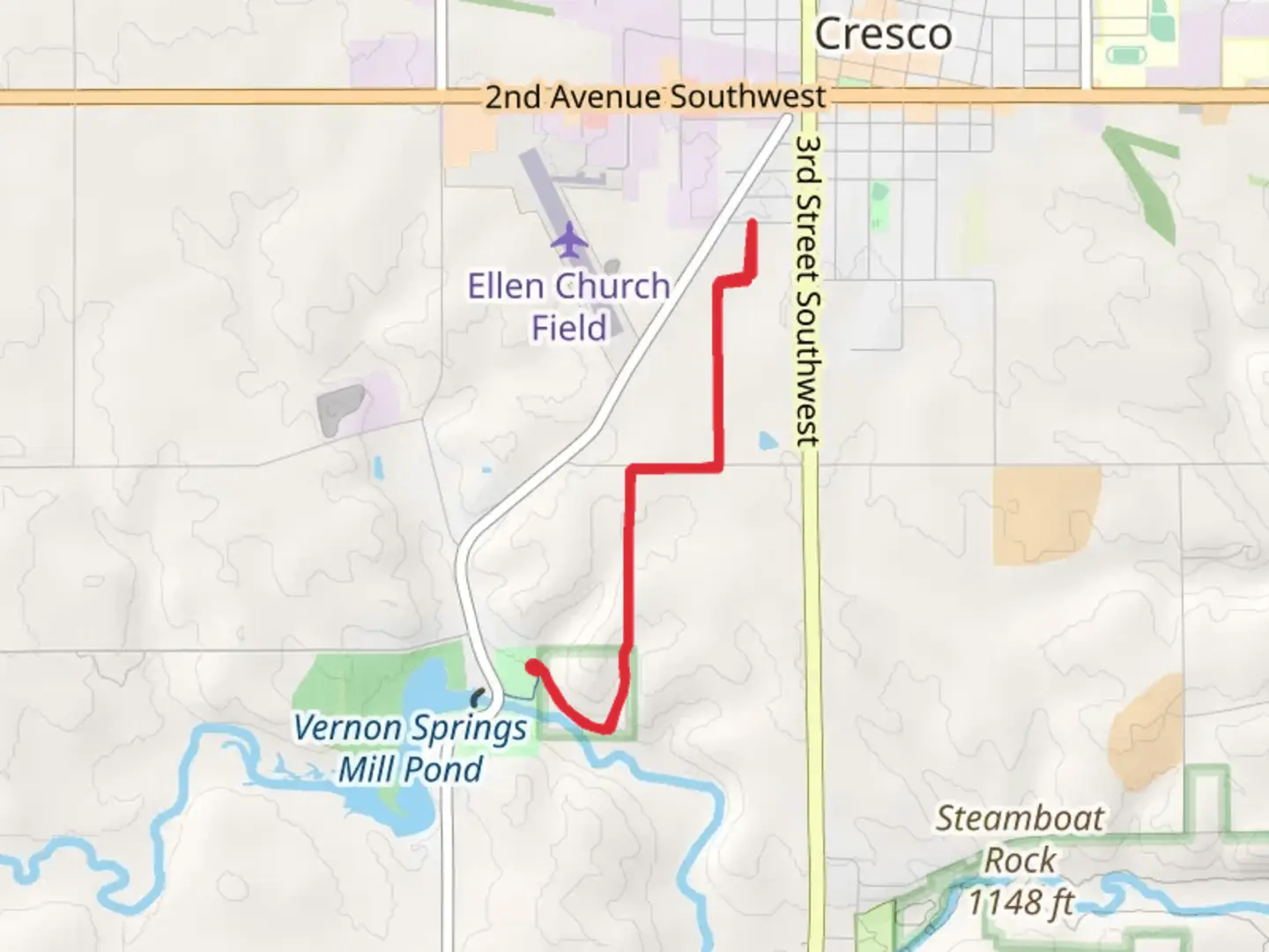 An image depicting the trail Prairie Springs Trail and its surrounding area.