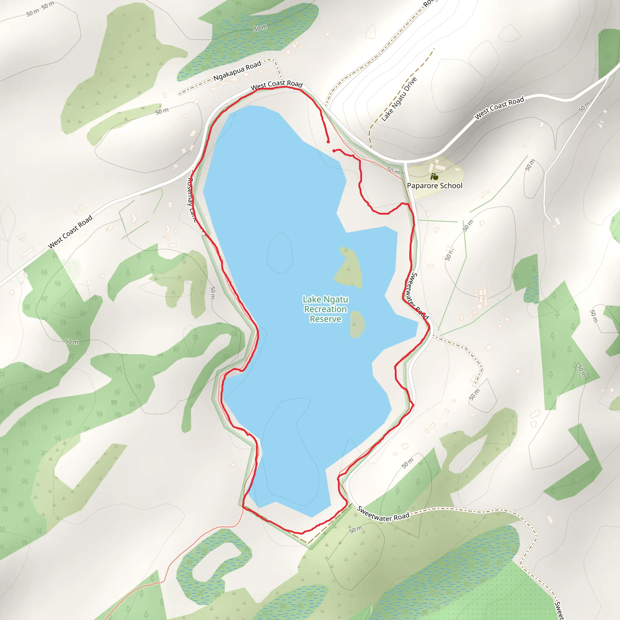 Lake Ngatu Walk mobile static map