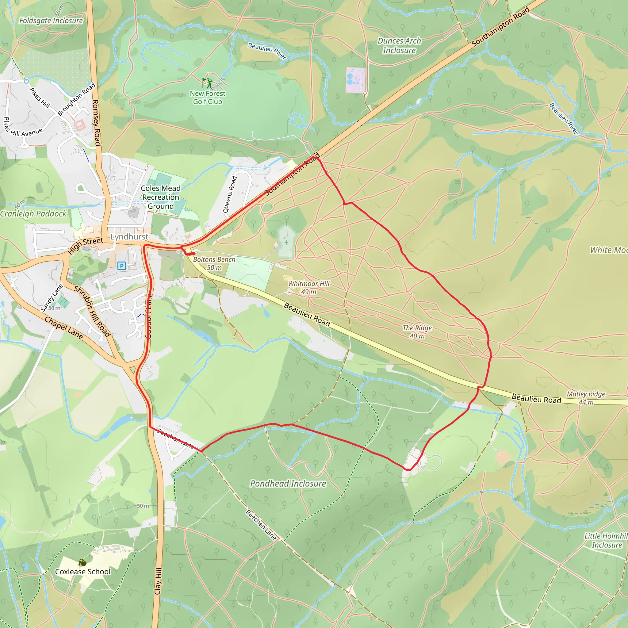 White Moor and Lyndhurst Country Park mobile static map