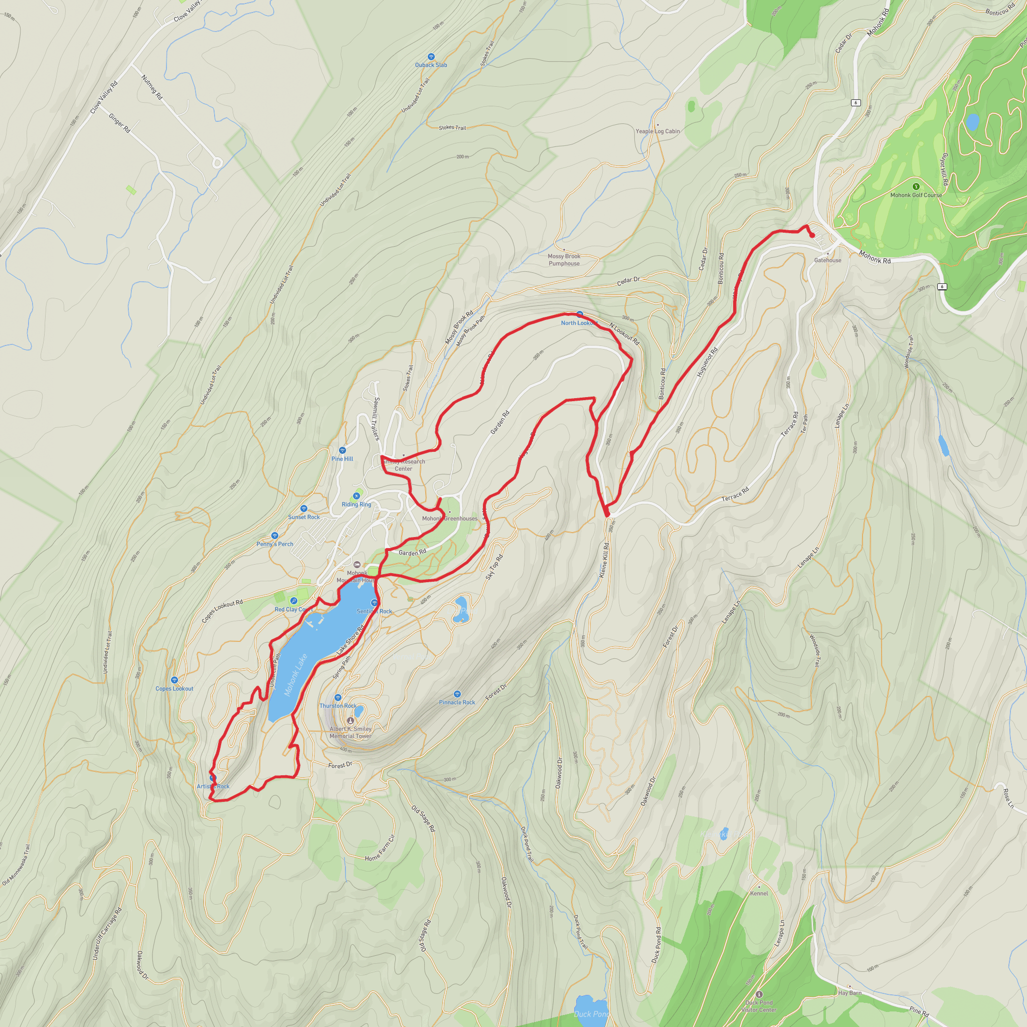 Mohonk Lake Shore Loop mobile static map