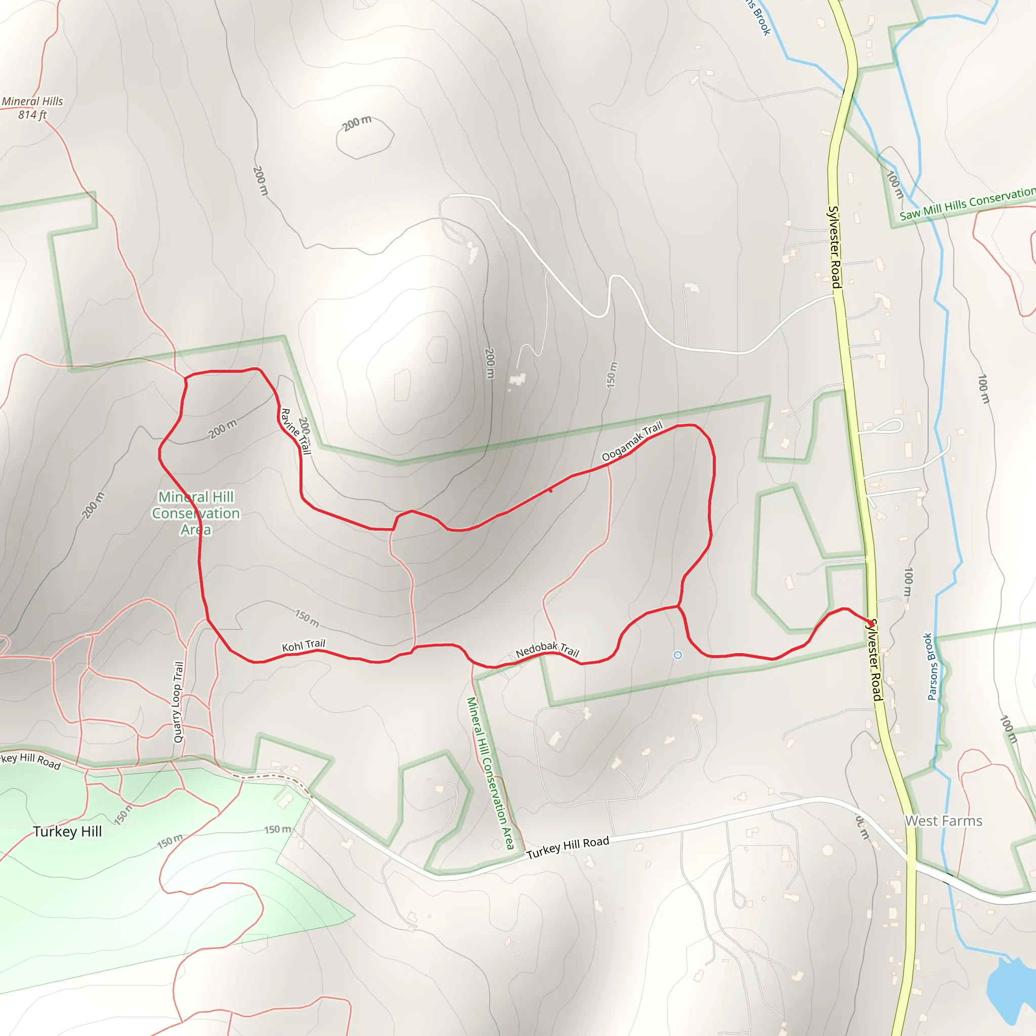 Oogamak Trail to Ravine Trail to Kohl Trail to Nedobak Trail Loop mobile static map