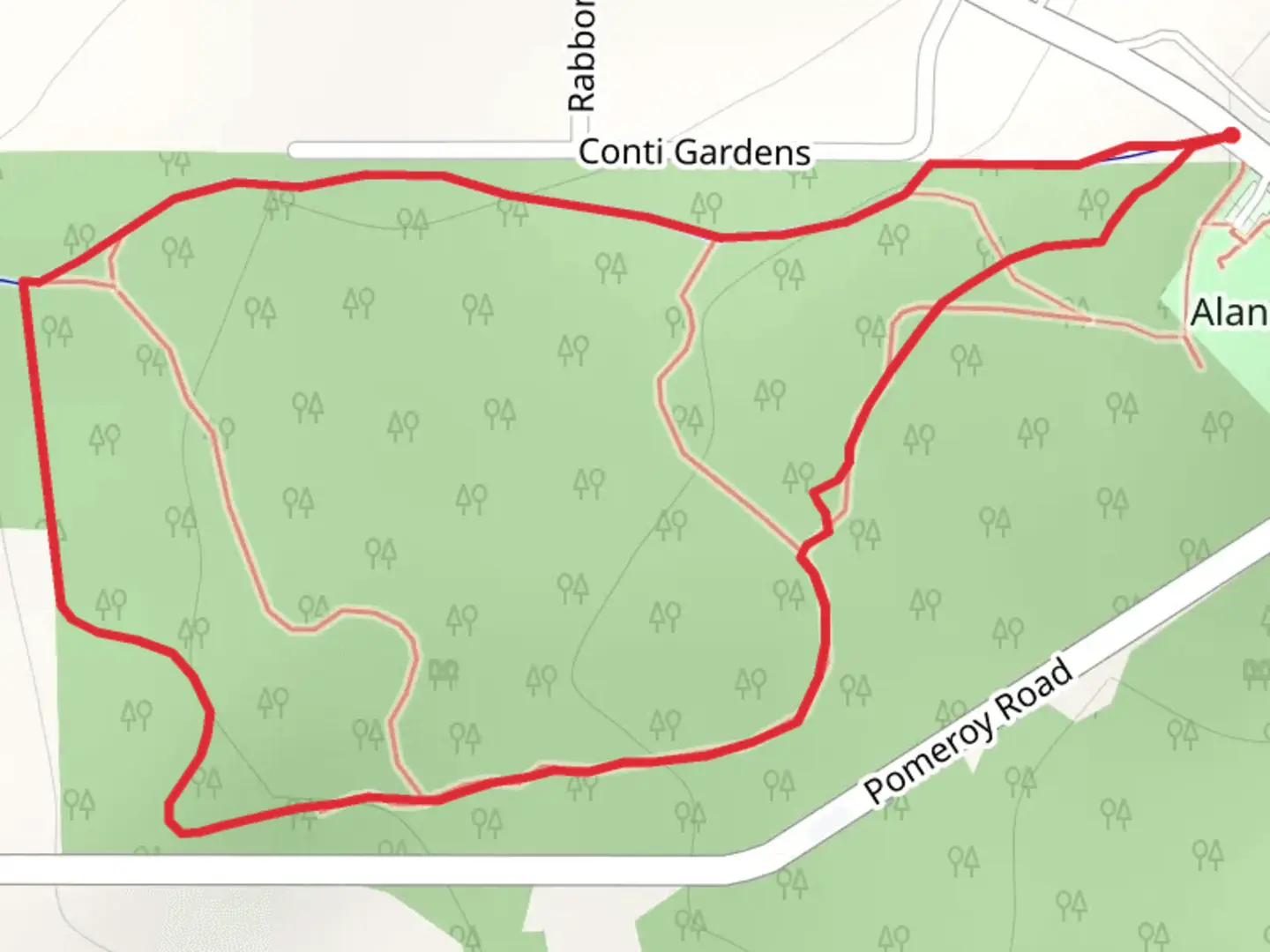 An image depicting the trail Alan Anderson Walk and its surrounding area.