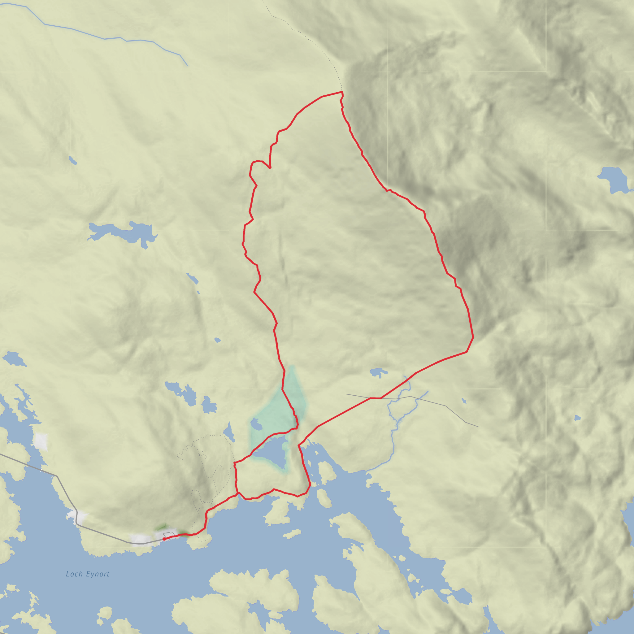 Loch nam Faoileann, Beinn Mhor, Buail a' Ghoill and Bagh Lathach Loop mobile static map