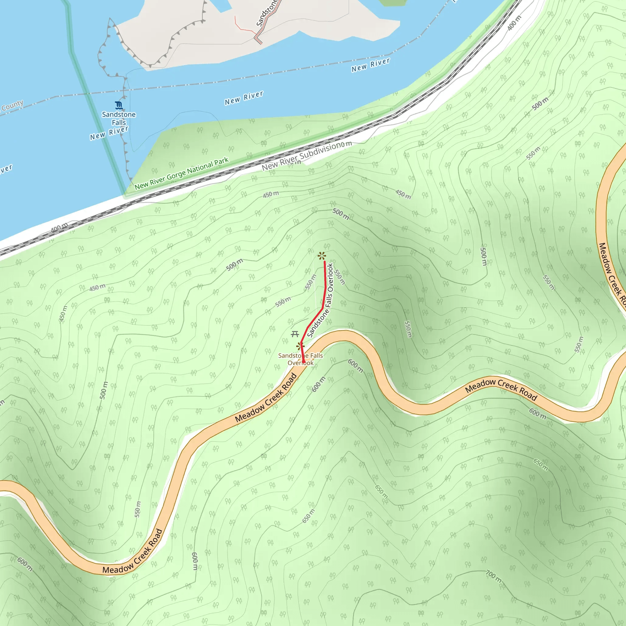Sandstone Falls Overlook mobile static map