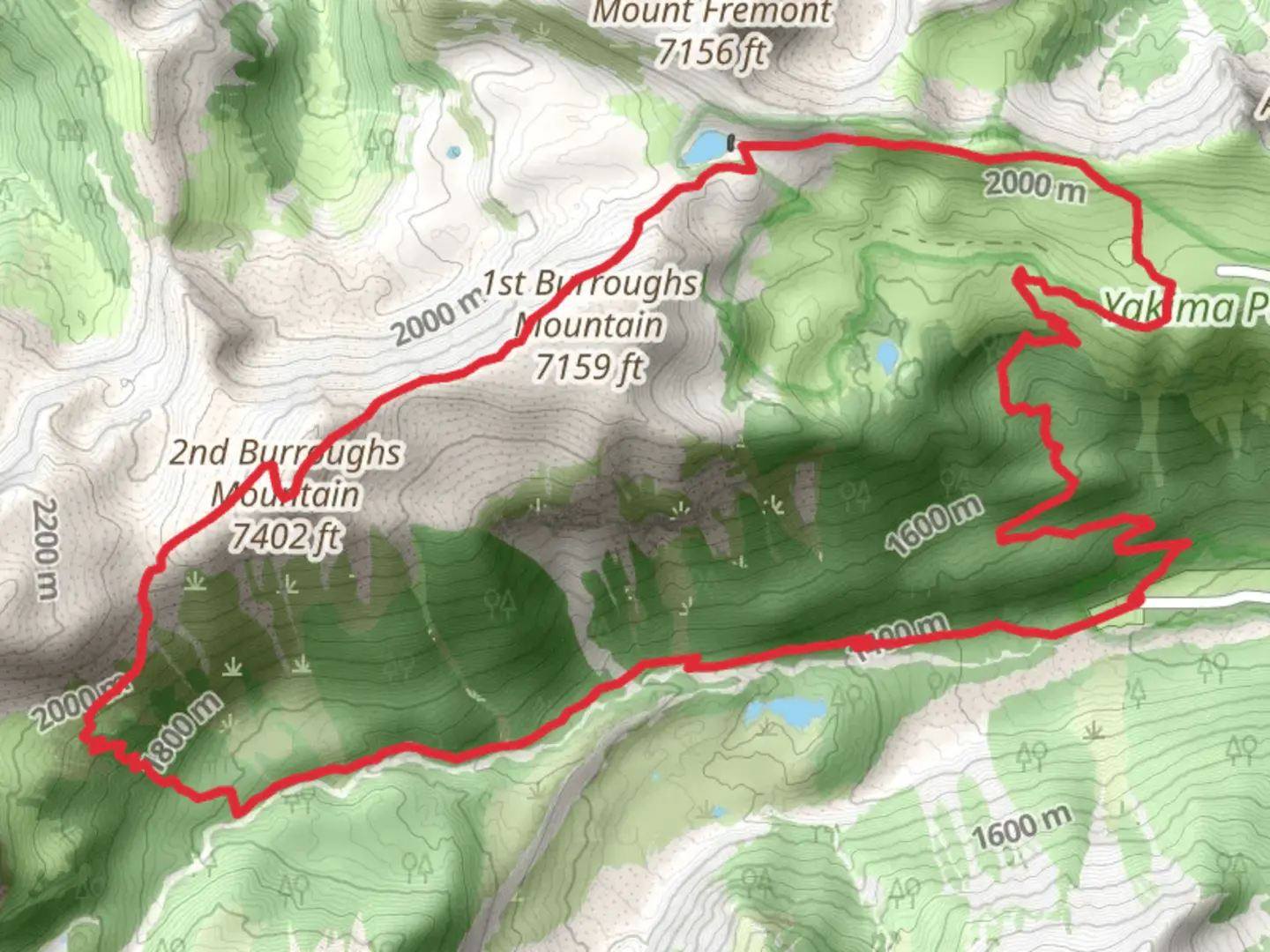 An image depicting the trail Burroughs Mountain Loop and Glacier Basin Trail and its surrounding area.