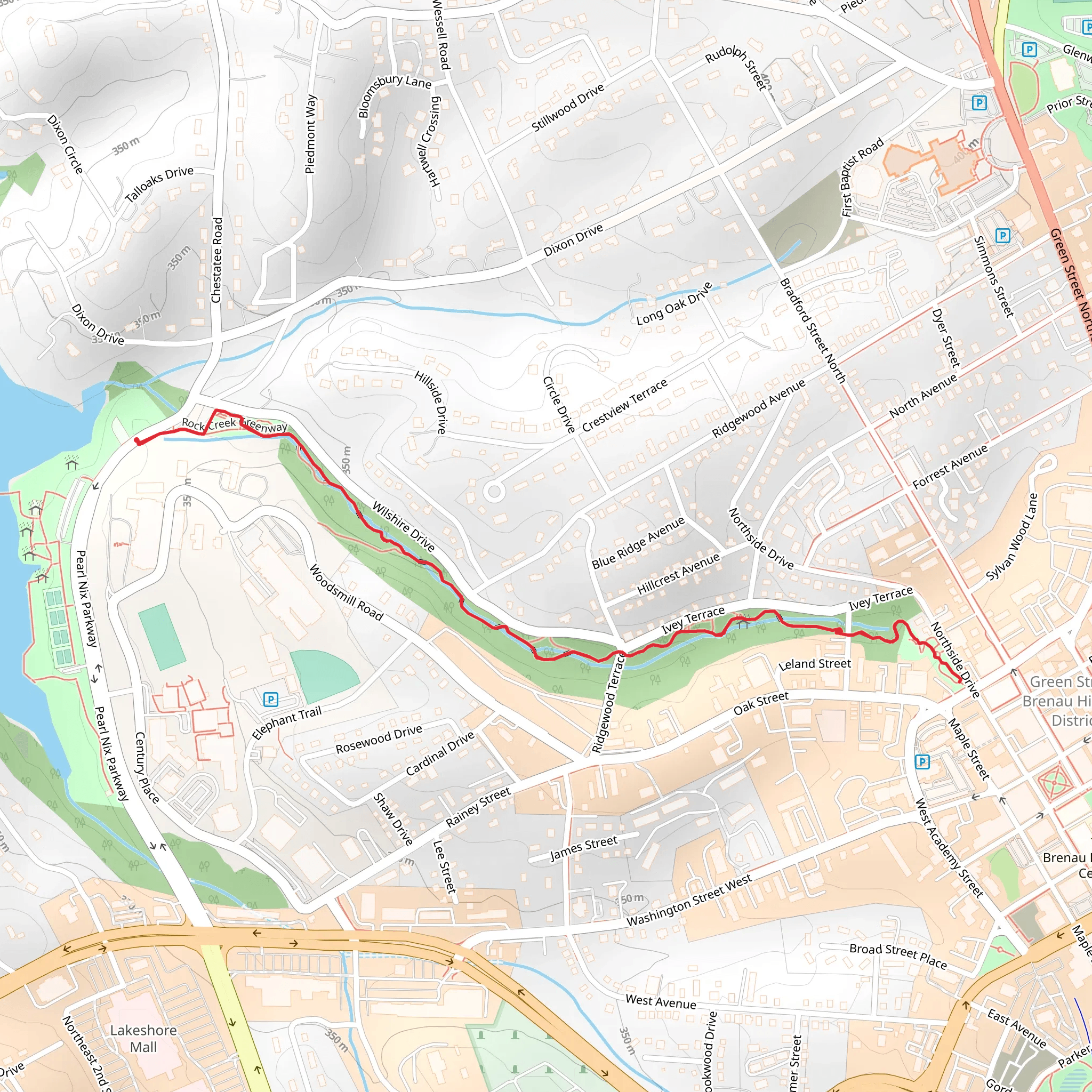 Rock Creek Greenway mobile static map