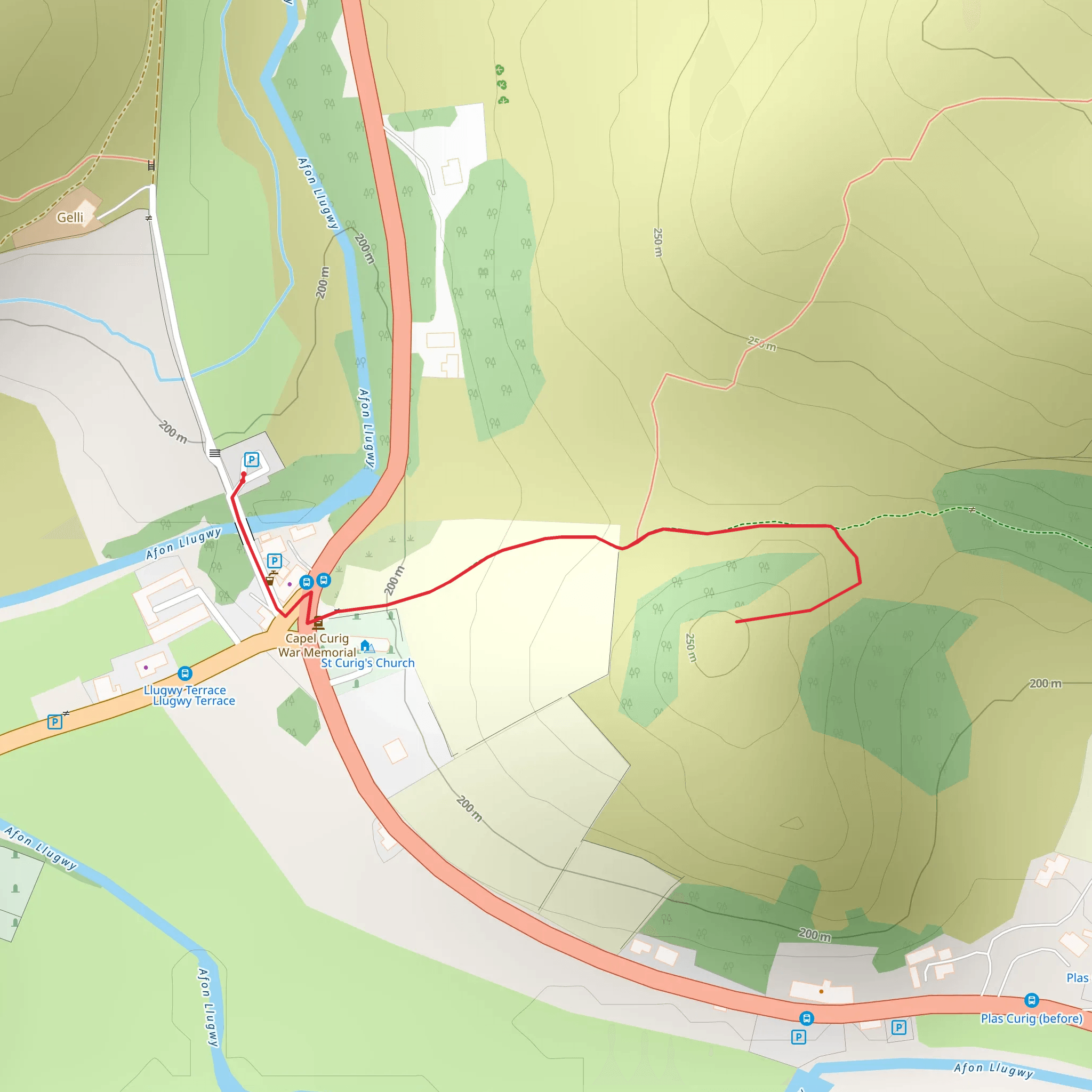 Capel Pinnacle - Y Pincin from Capel Curig mobile static map
