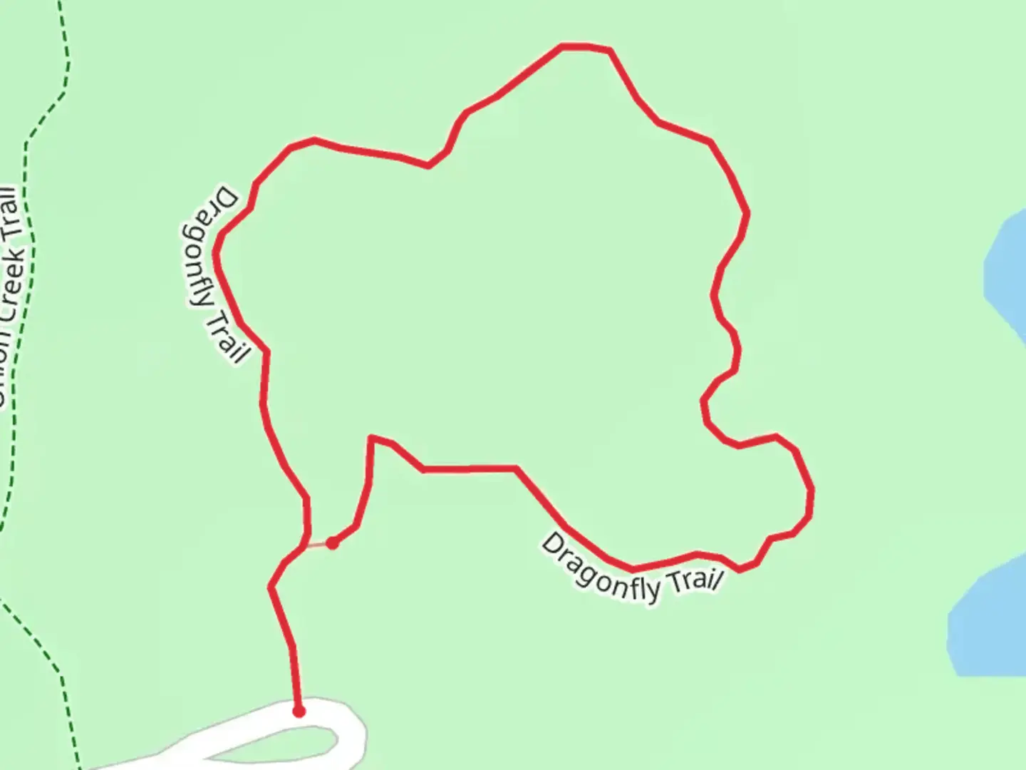 An image depicting the trail Dragonfly Loop Trail and its surrounding area.
