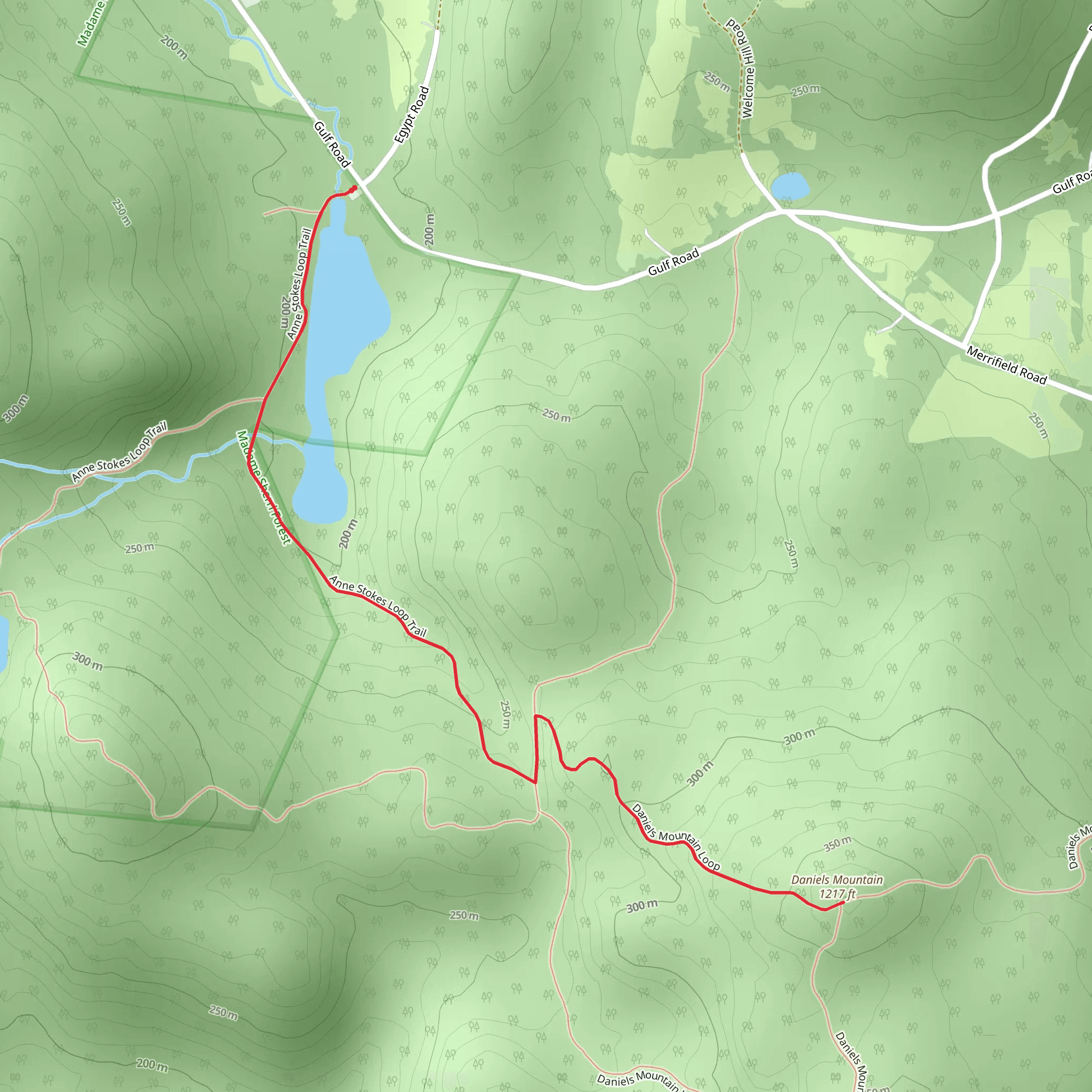 Daniels Mountain Trail mobile static map