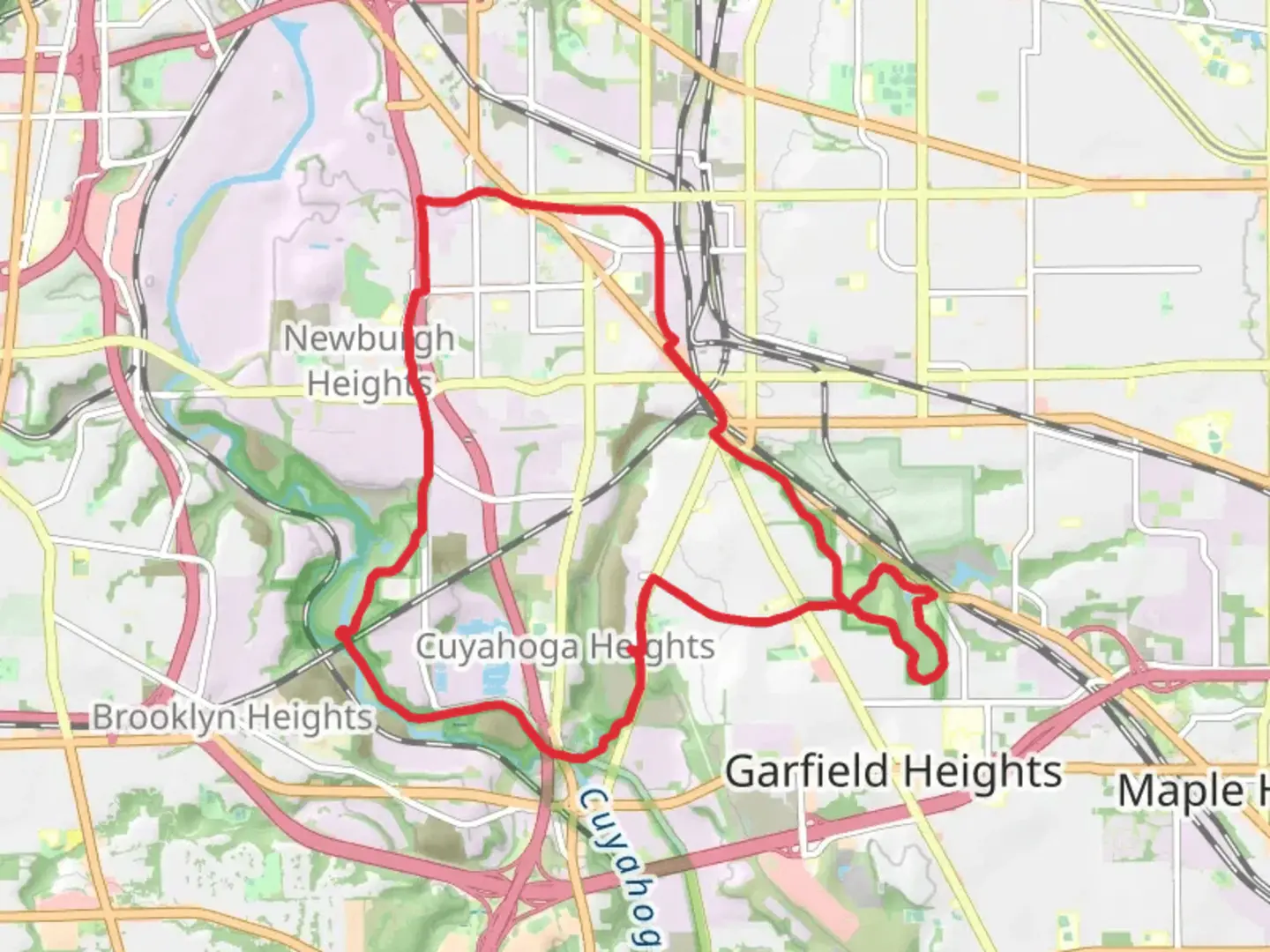 An image depicting the trail Morgana Run Trail, All Purpose Trail and Ohio and Canal Trail and its surrounding area.
