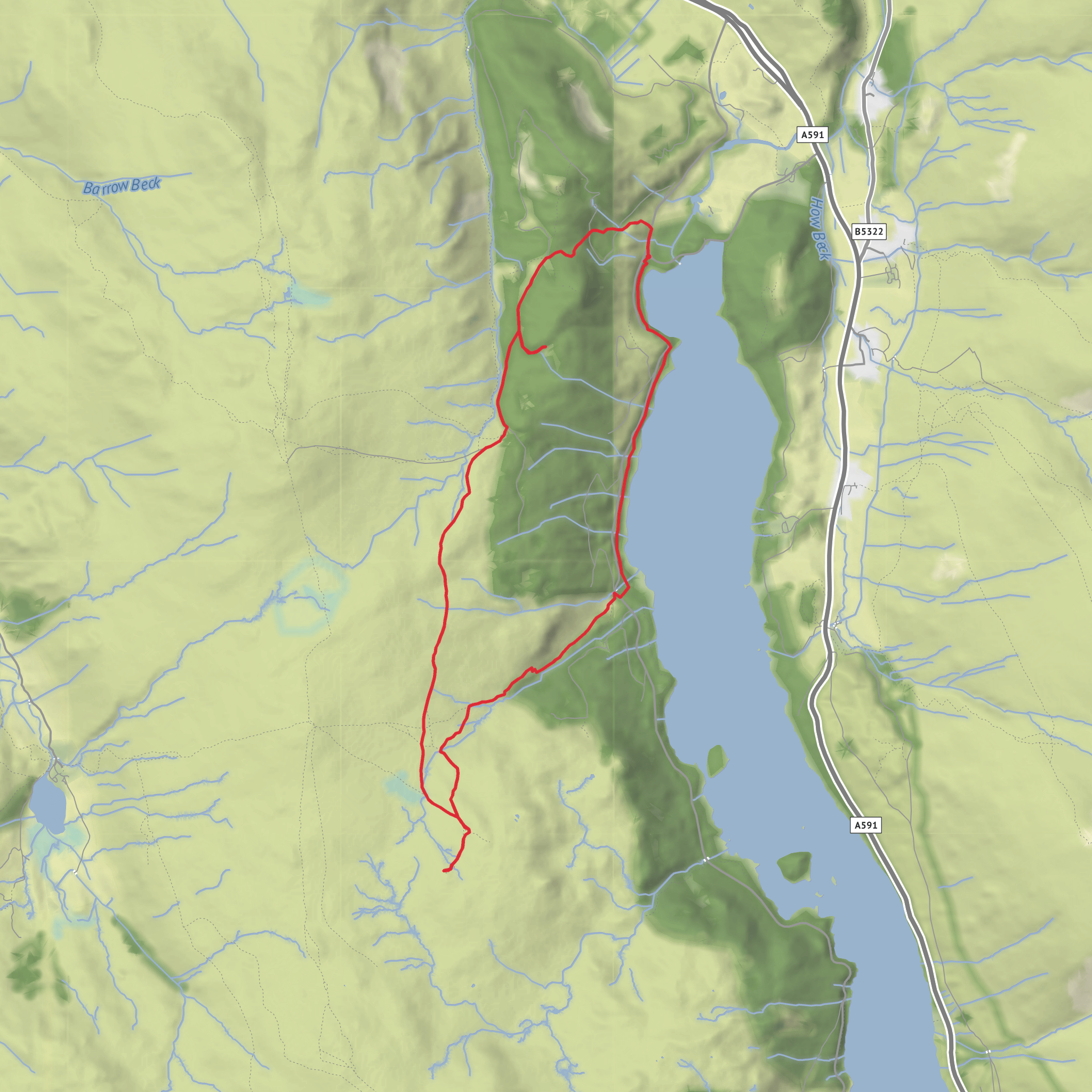 Raven Crag and Armboth Fell Loop - 2 WRs mobile static map