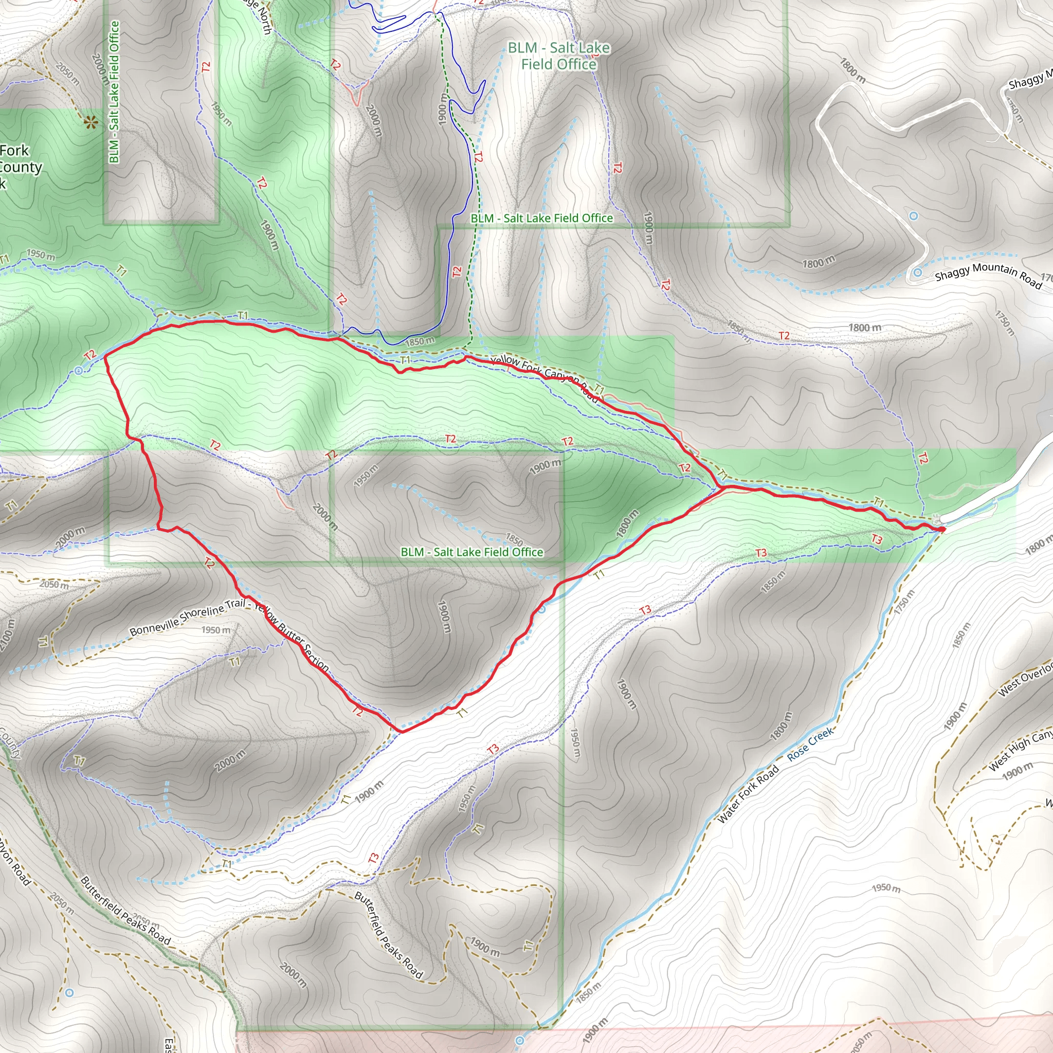 Horsin' Around Trail and Yellow Fork Trail mobile static map