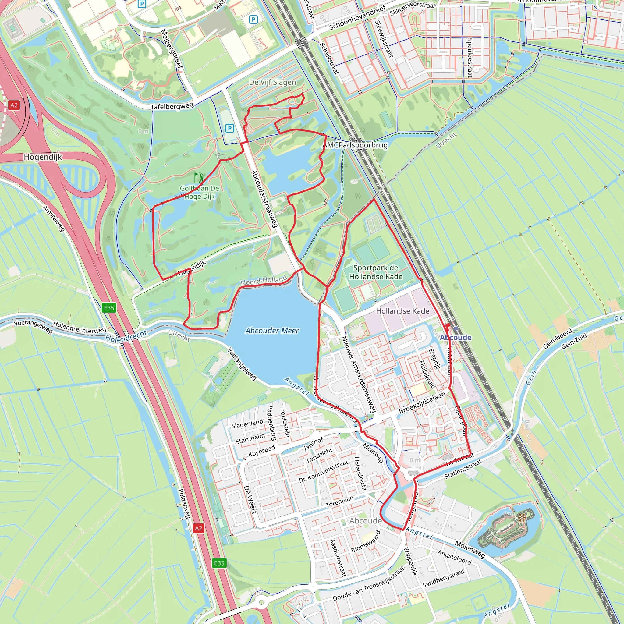 Abcouder Meer via Hollandse Kade and Holendrechter Weg mobile static map
