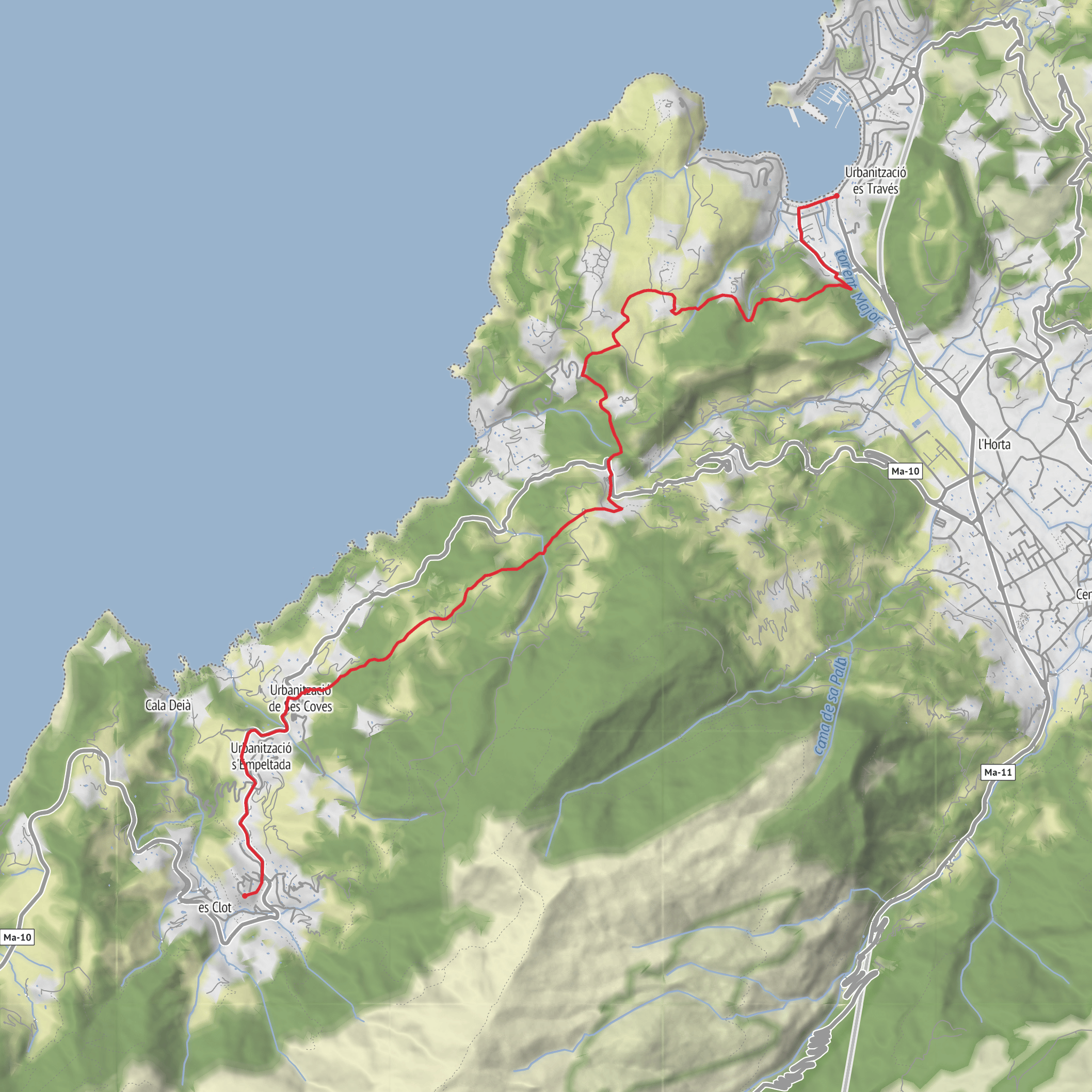 Deià to Port de Soller mobile static map