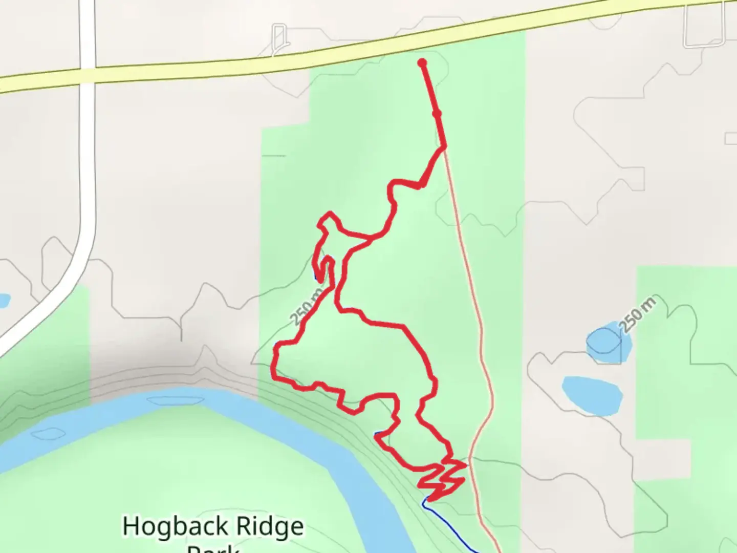 An image depicting the trail Along Grand River Loop Trail and its surrounding area.