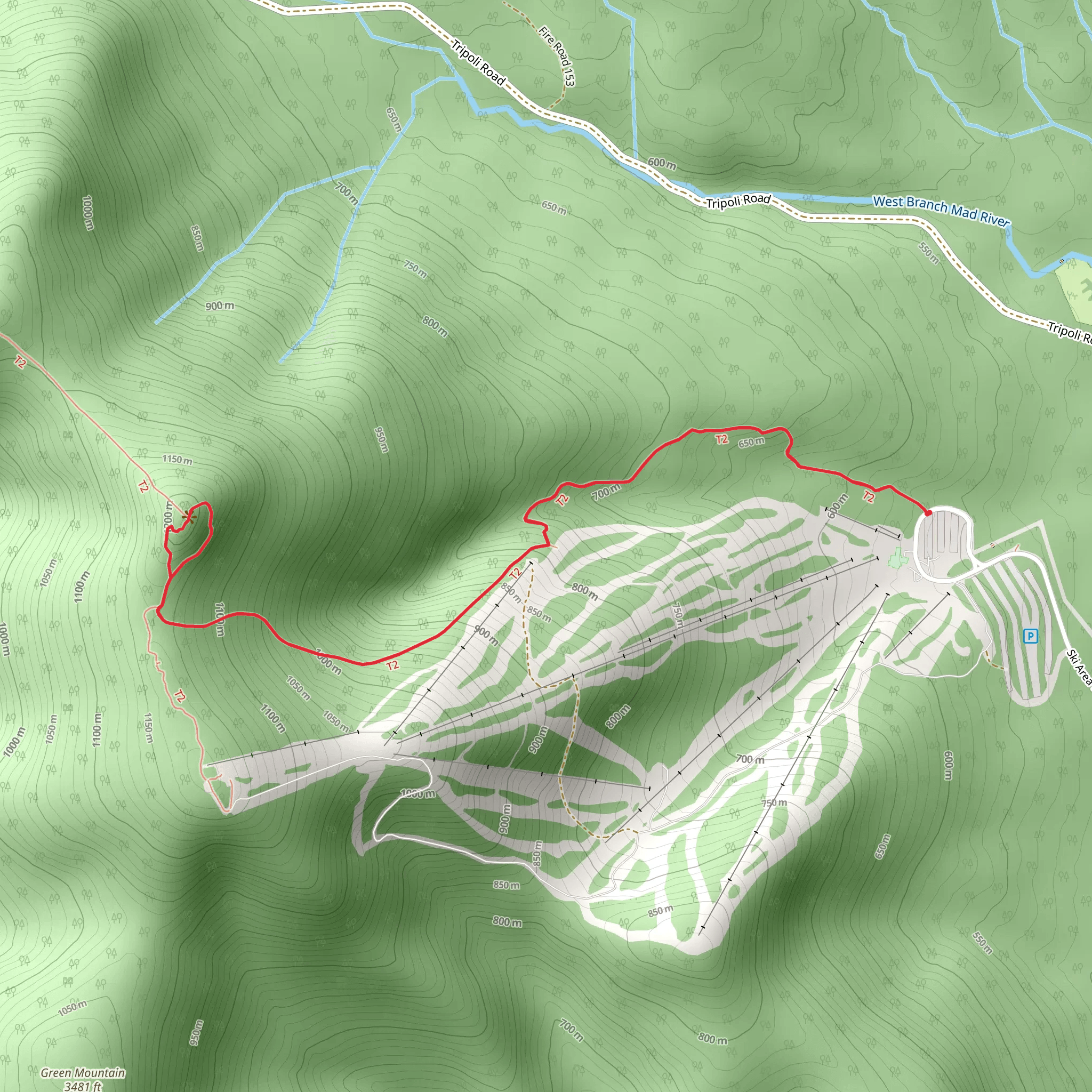 Mount Tecumseh Loop Trail mobile static map