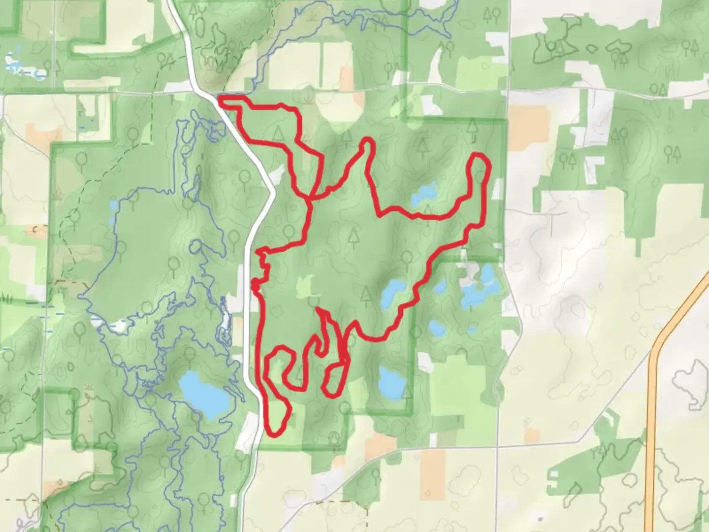 An image depicting the trail Blue Loop Trail and its surrounding area.