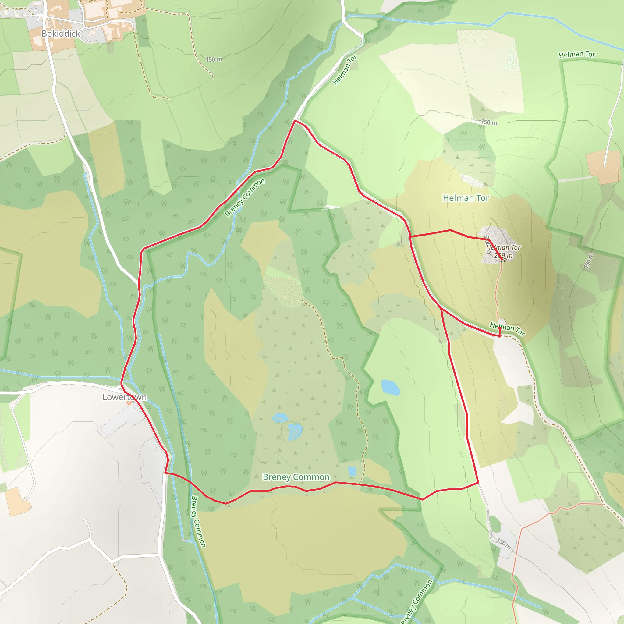 Helman Tor Loop mobile static map
