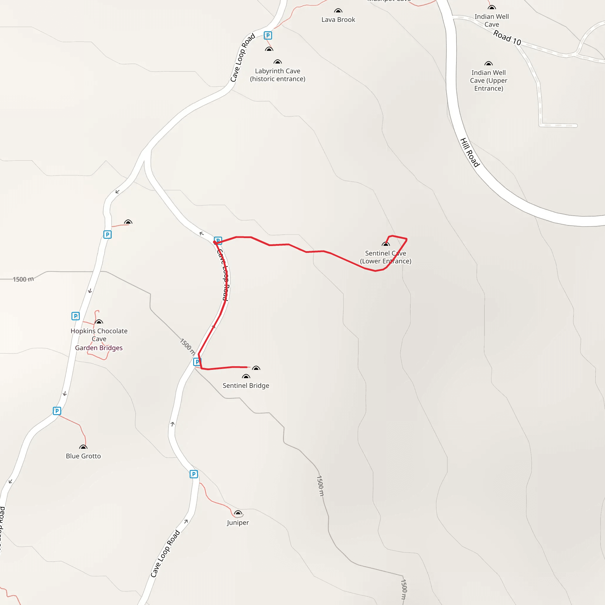 Lower Sentinel Cave and Sentinel Bridge mobile static map