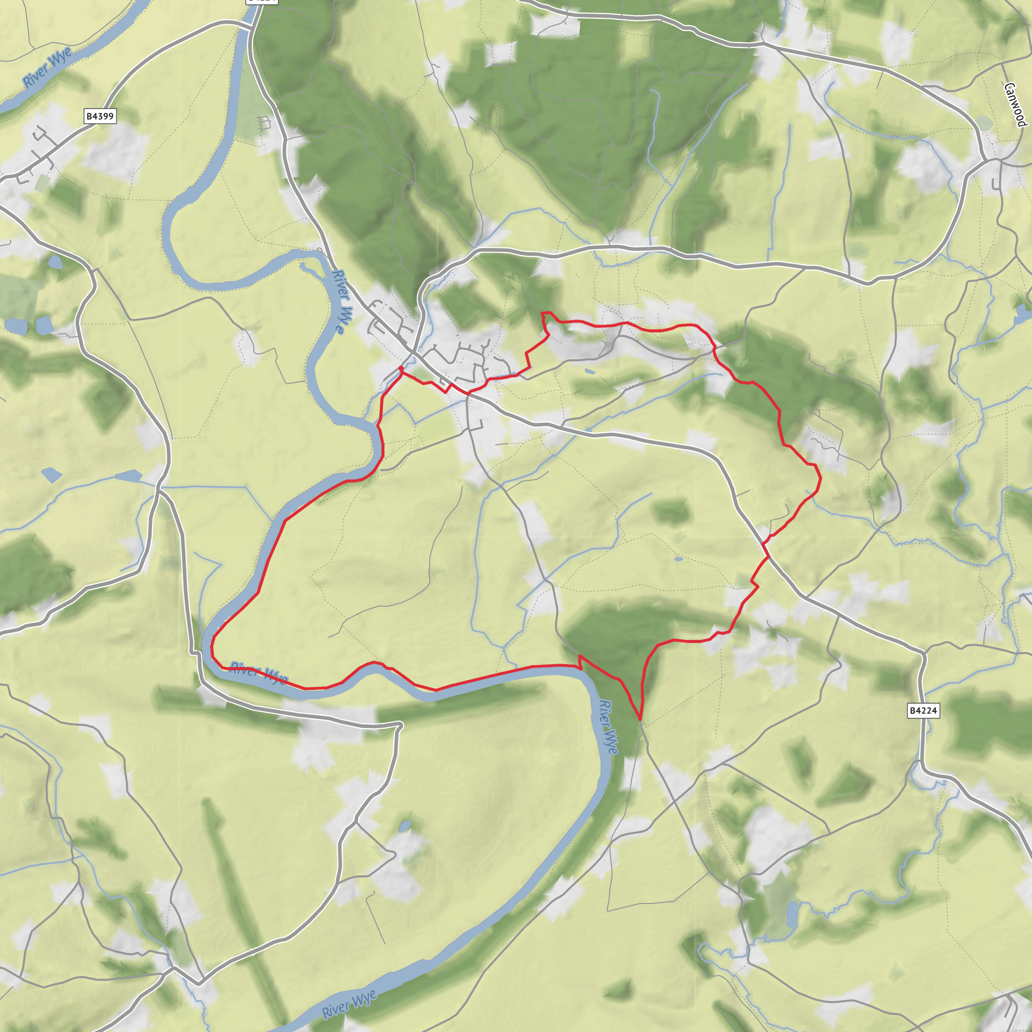 Common Hill, Paget's Wood and Capler Wood Loop mobile static map