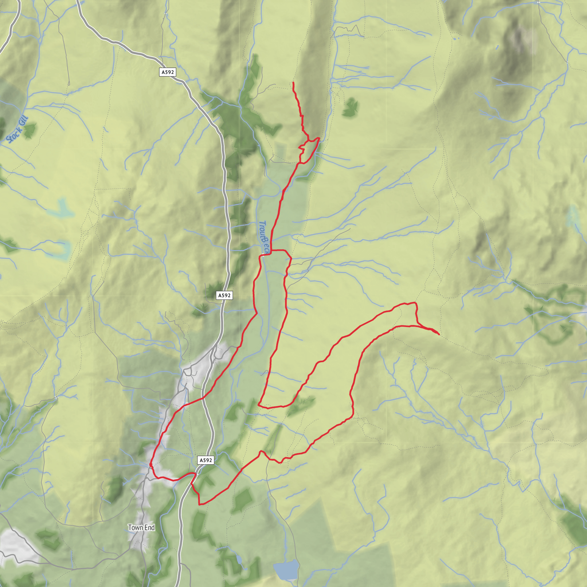Troutbeck Tongue and Sallows Loop mobile static map