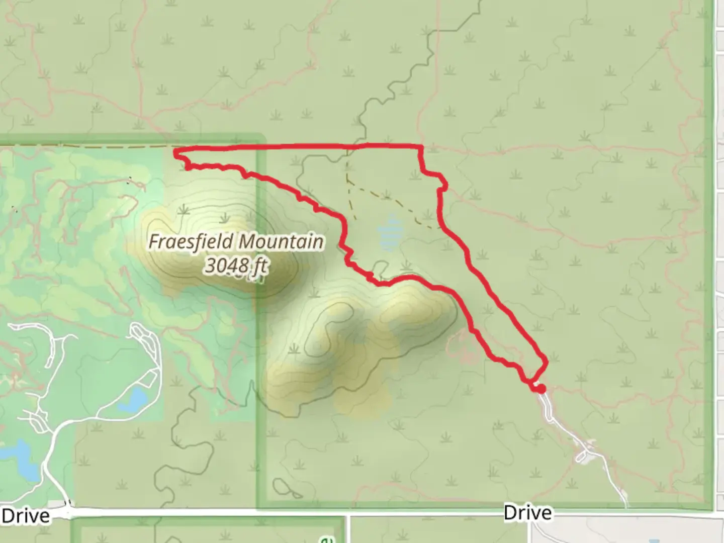 An image depicting the trail Whiskey Bottle and Black Hill Loop and its surrounding area.
