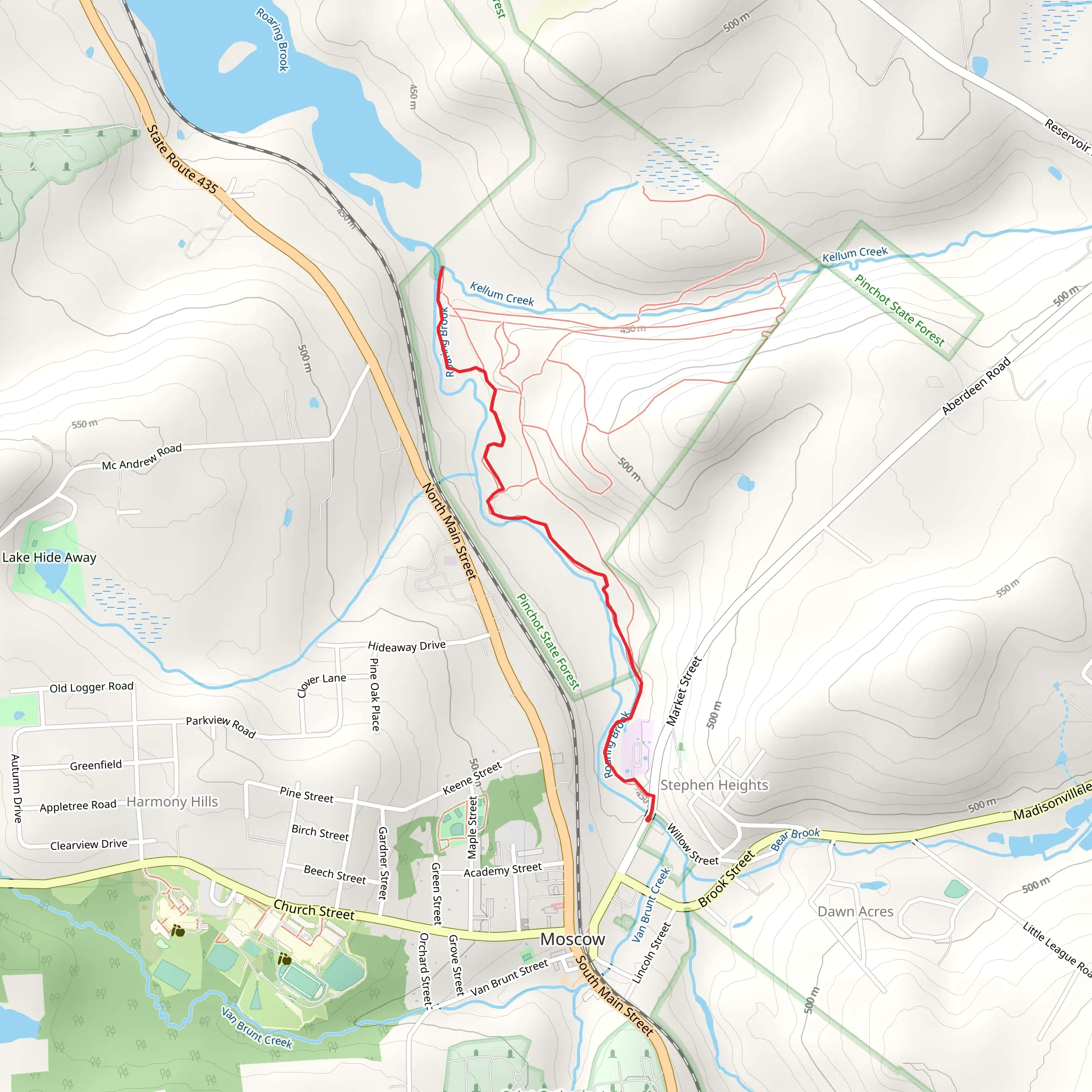 Roaring Creek and Kellum Creek mobile static map