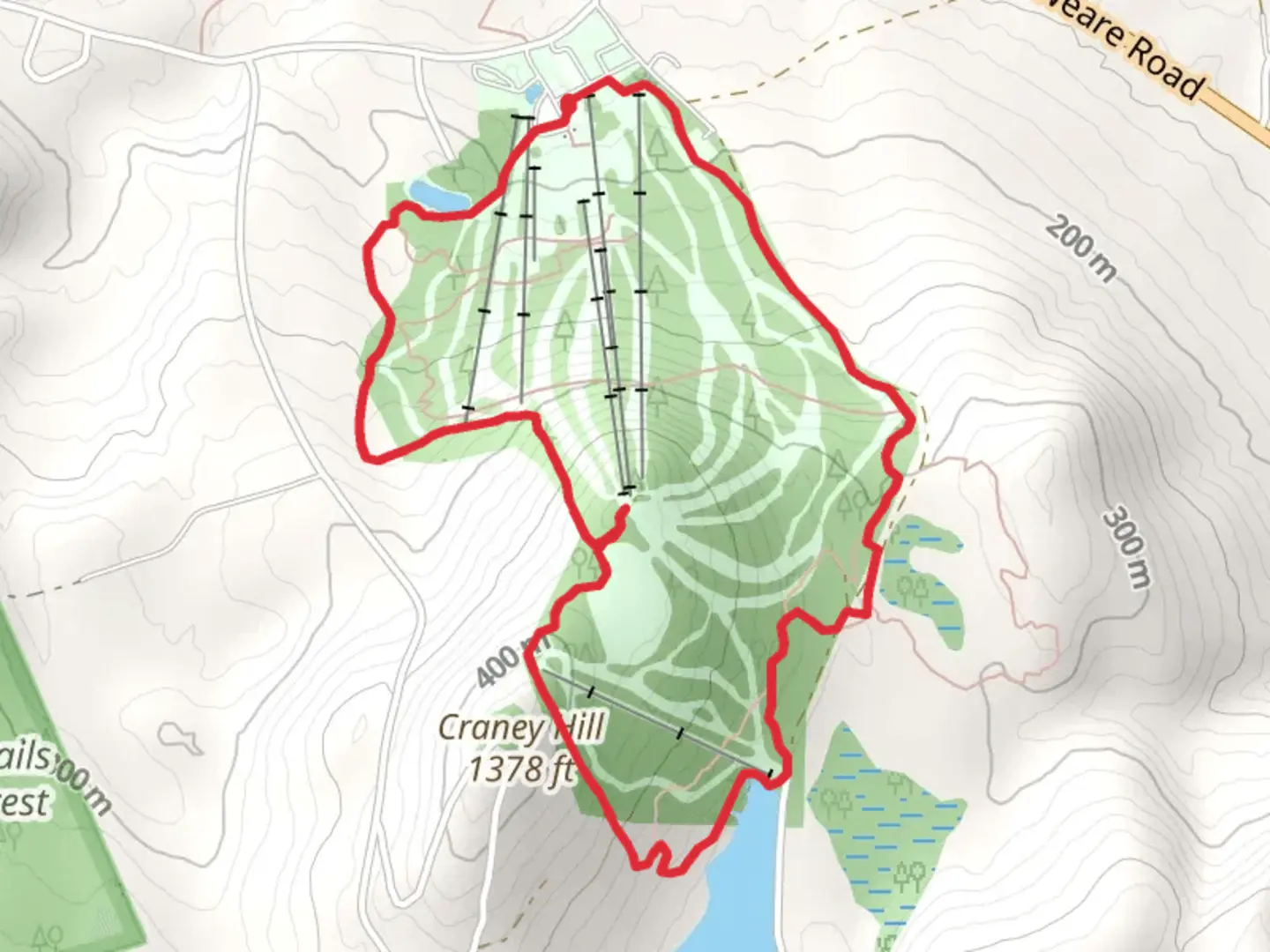 An image depicting the trail Craney Hill Loop and its surrounding area.