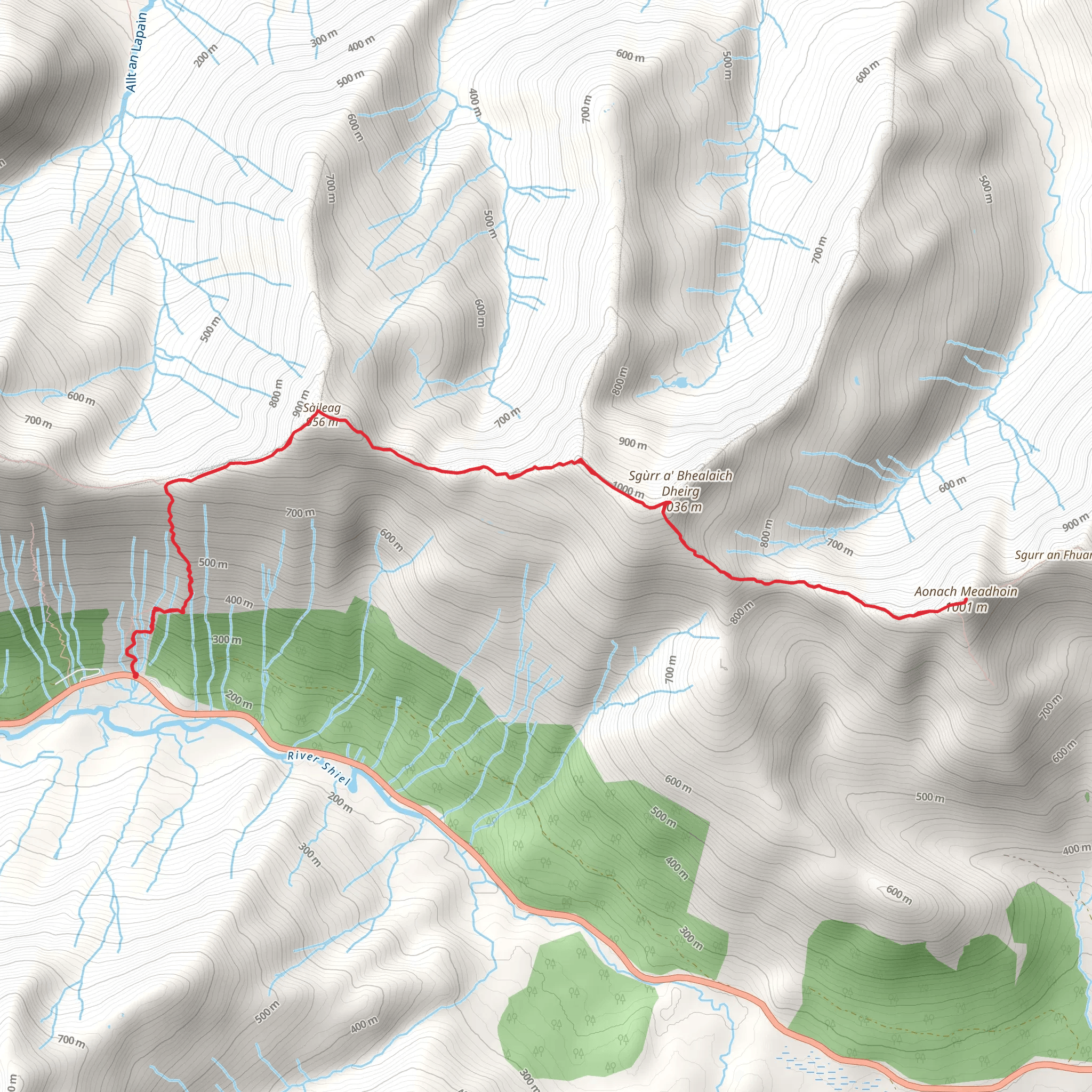 Aonach Meadhoin Walk mobile static map