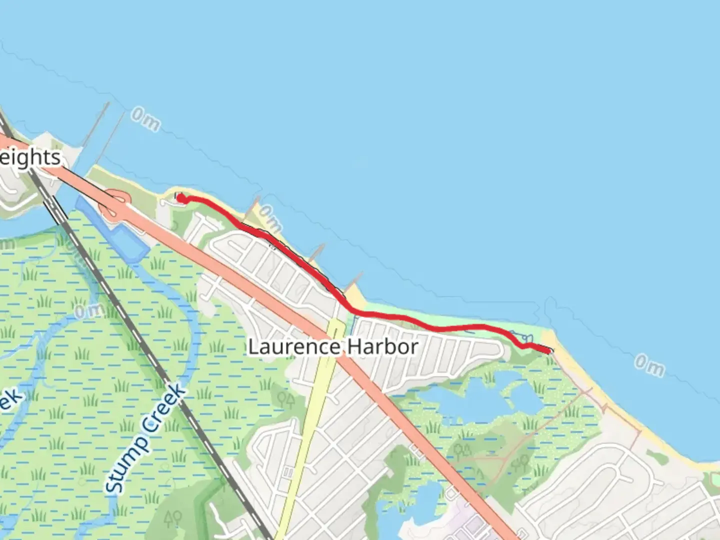 An image depicting the trail Old Bridge Waterfront Park and its surrounding area.
